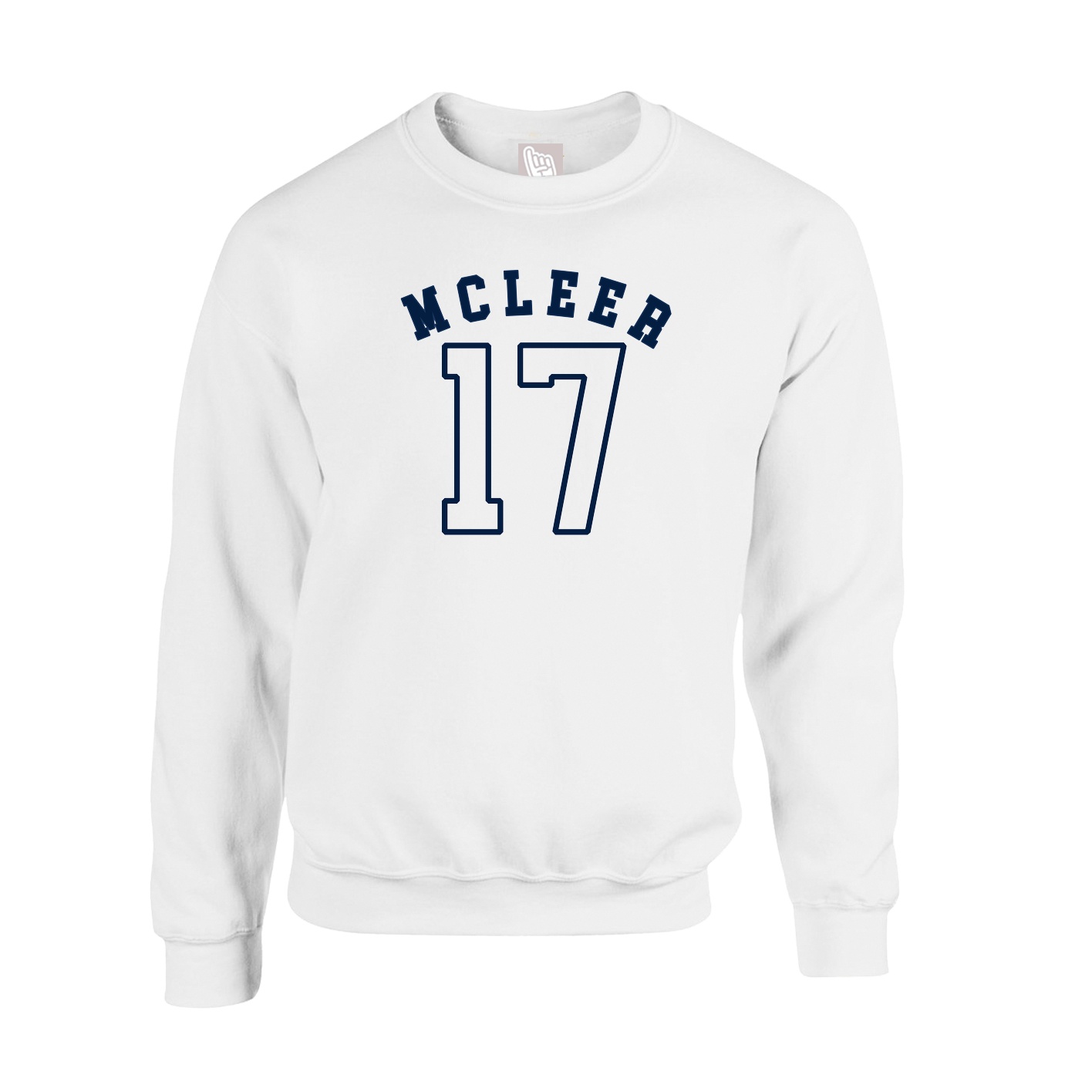 Fleece Crew — Shirsey Arch in White