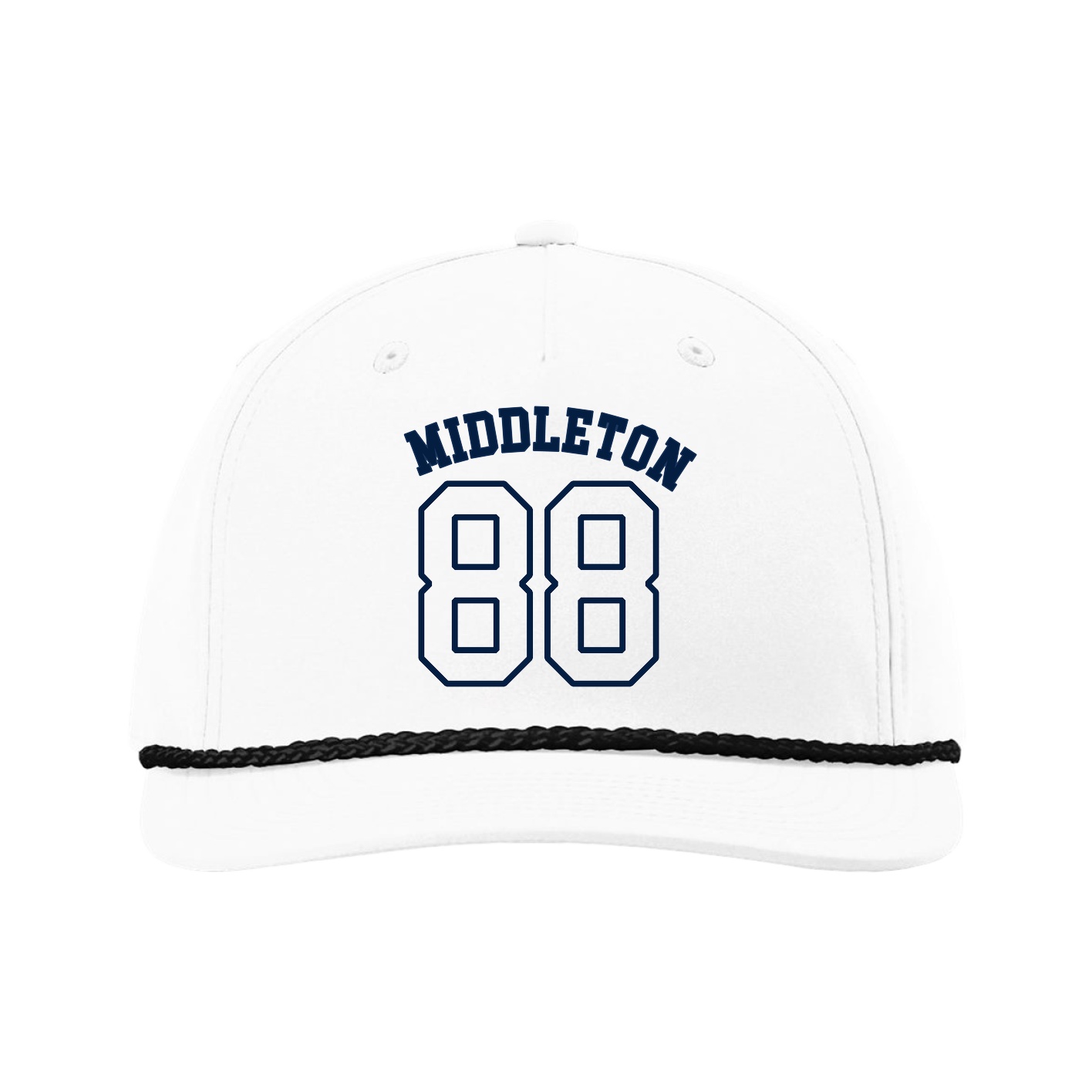Five-Panel Classic Rope Cap — Shirsey Arch in White