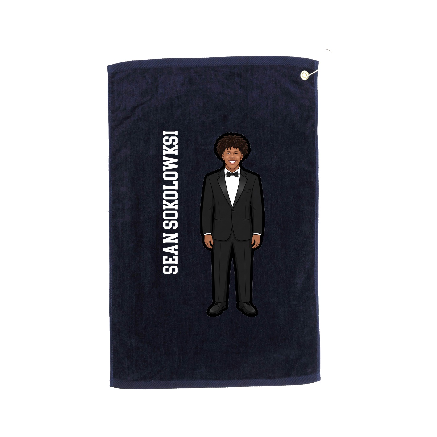 Golf Towel — Name Vertical in Navy
