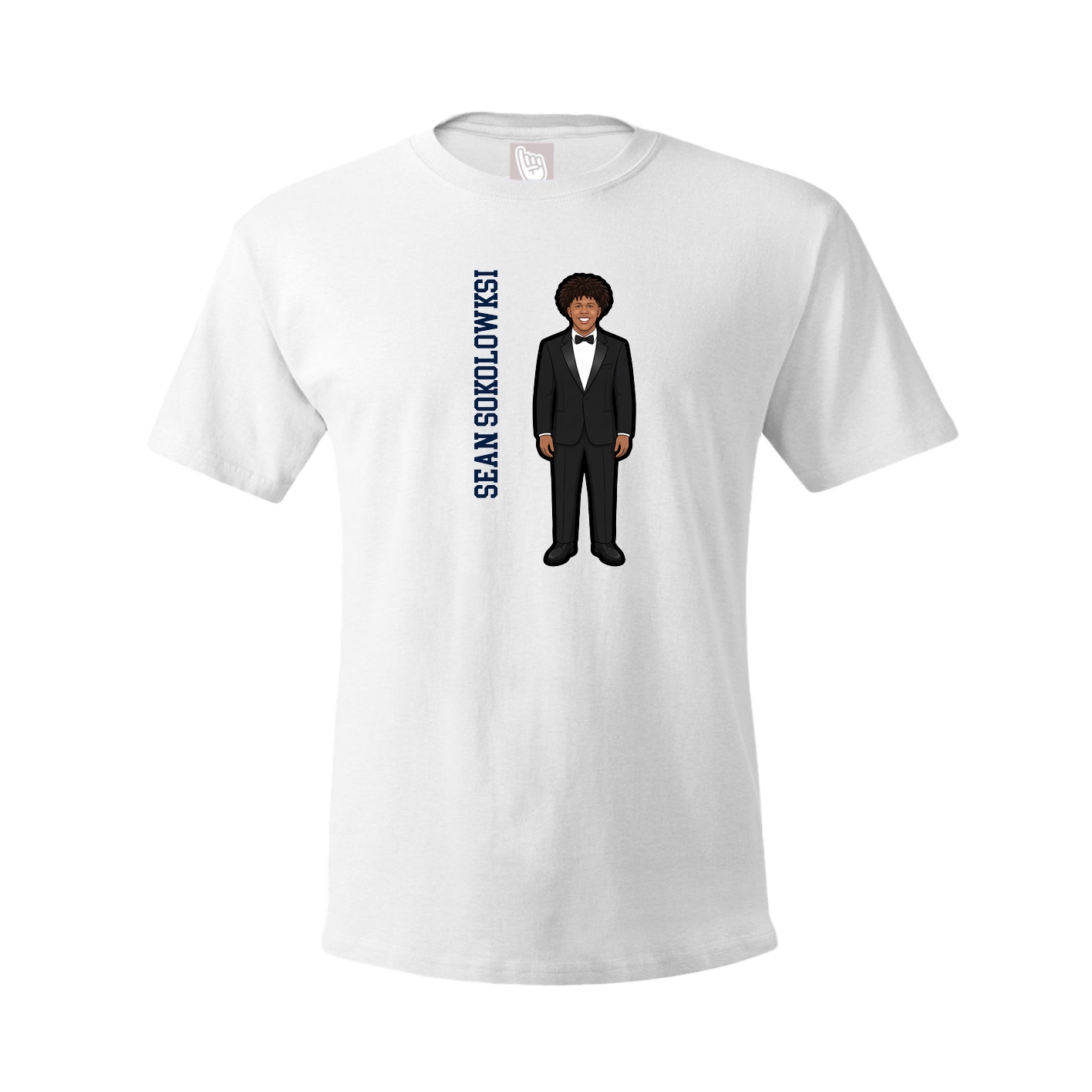 Tee — Name Vertical in White