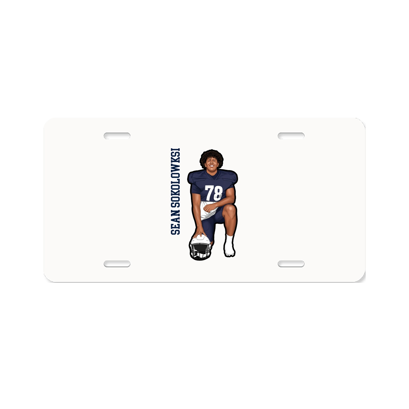 License Plate — Name Vertical in Classic