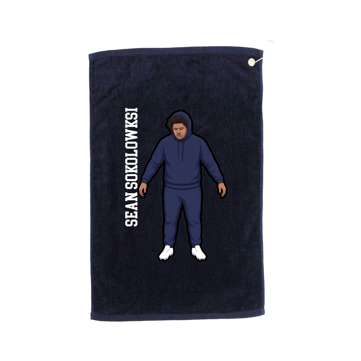 Golf Towel — Name Vertical in Navy