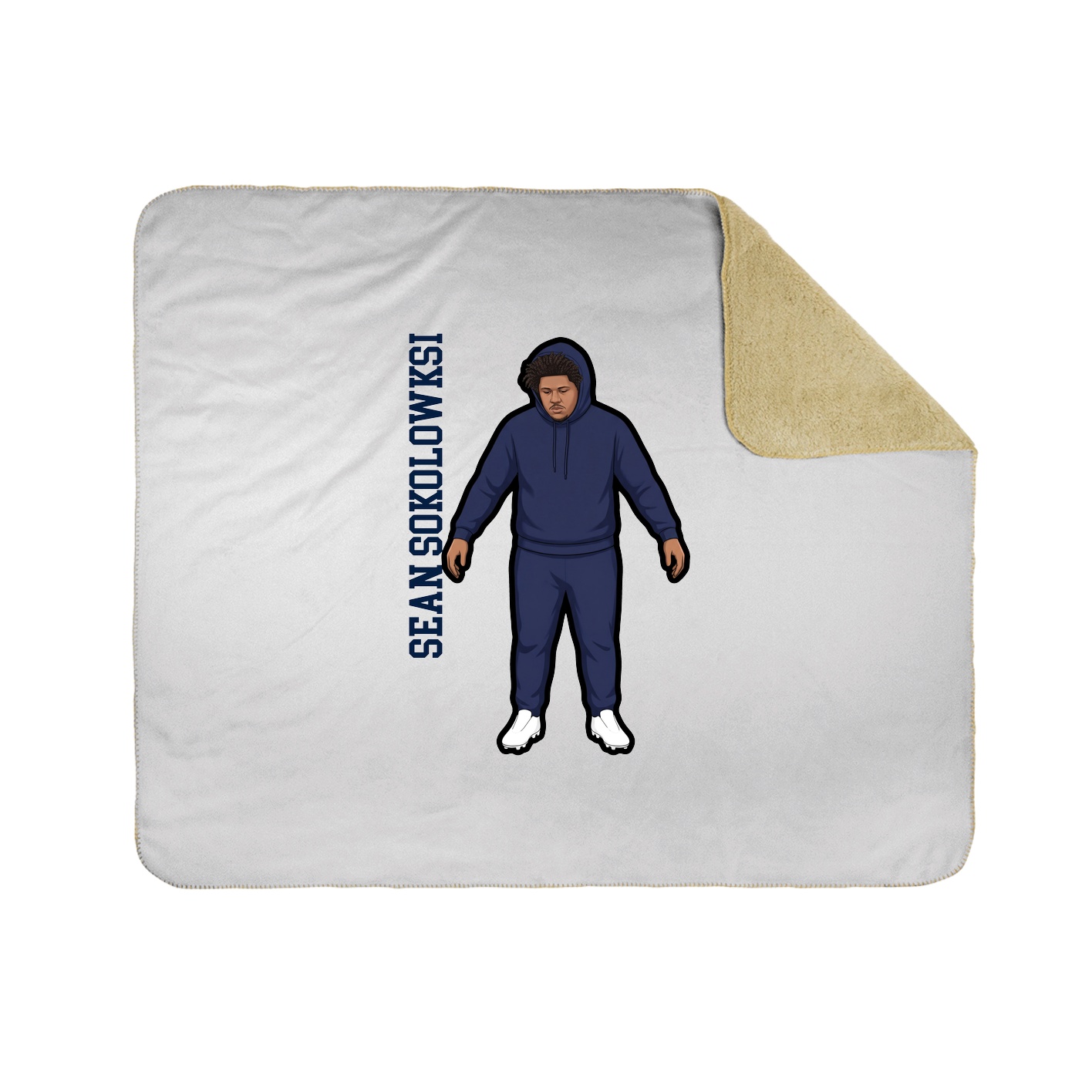 Throw Blanket — Name Vertical in White