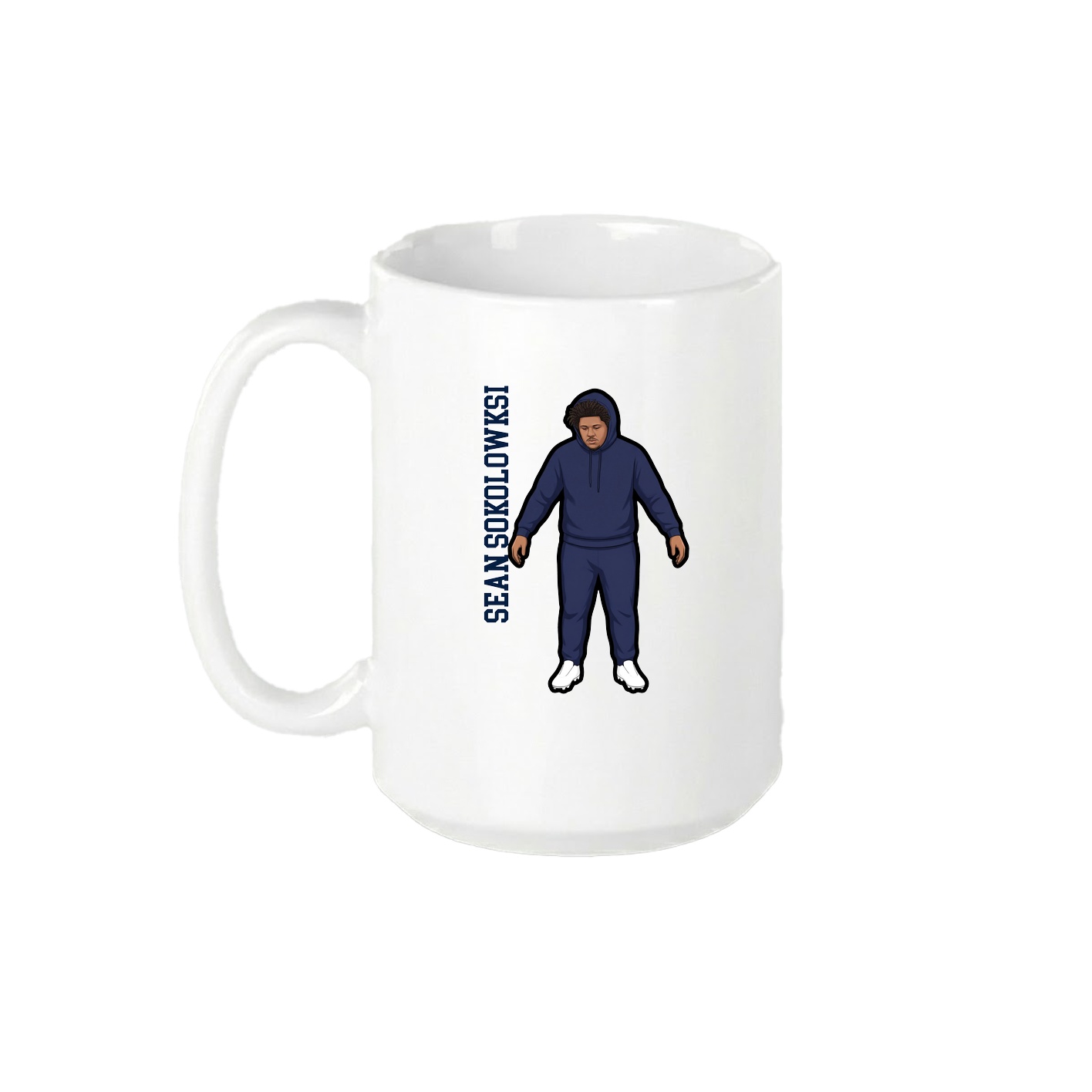 15oz Coffee Mug — Name Vertical in White