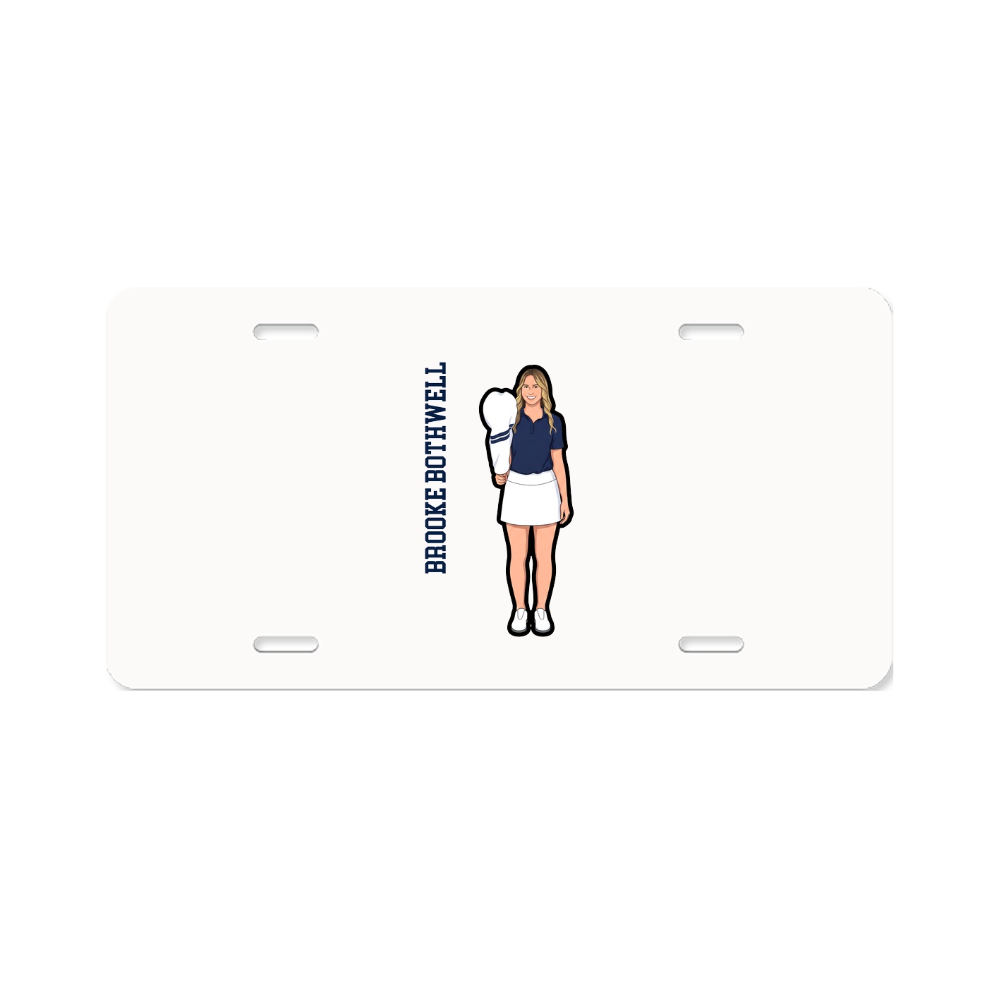 License Plate — Name Vertical in Classic