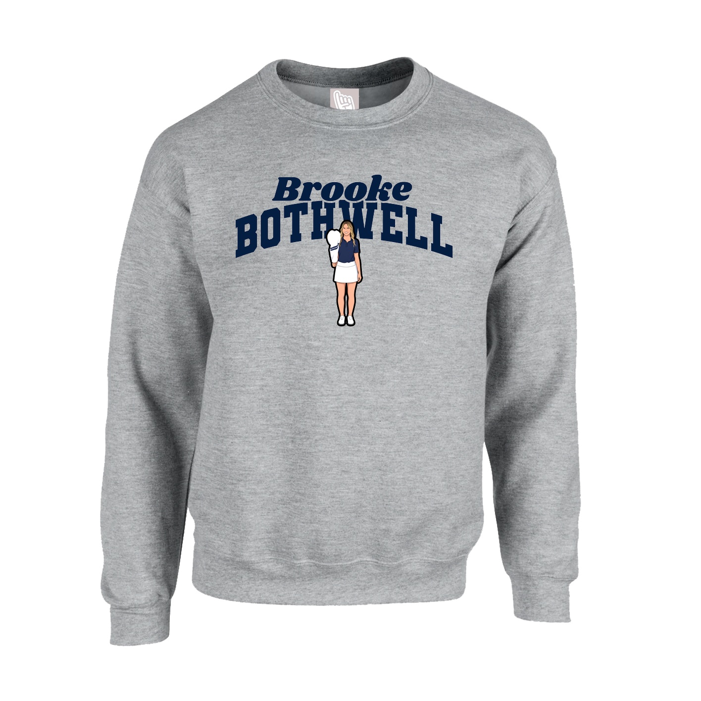 Fleece Crew — Signature Arch in Grey