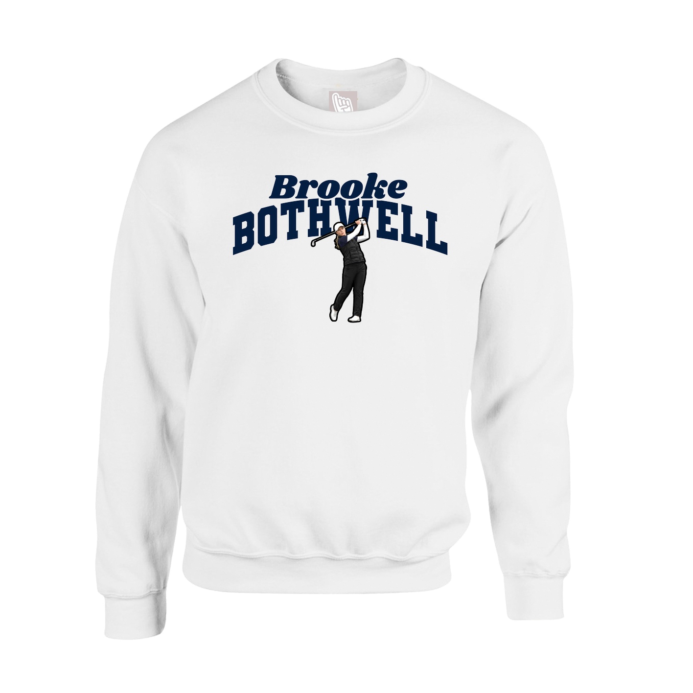 Fleece Crew — Signature Arch in White