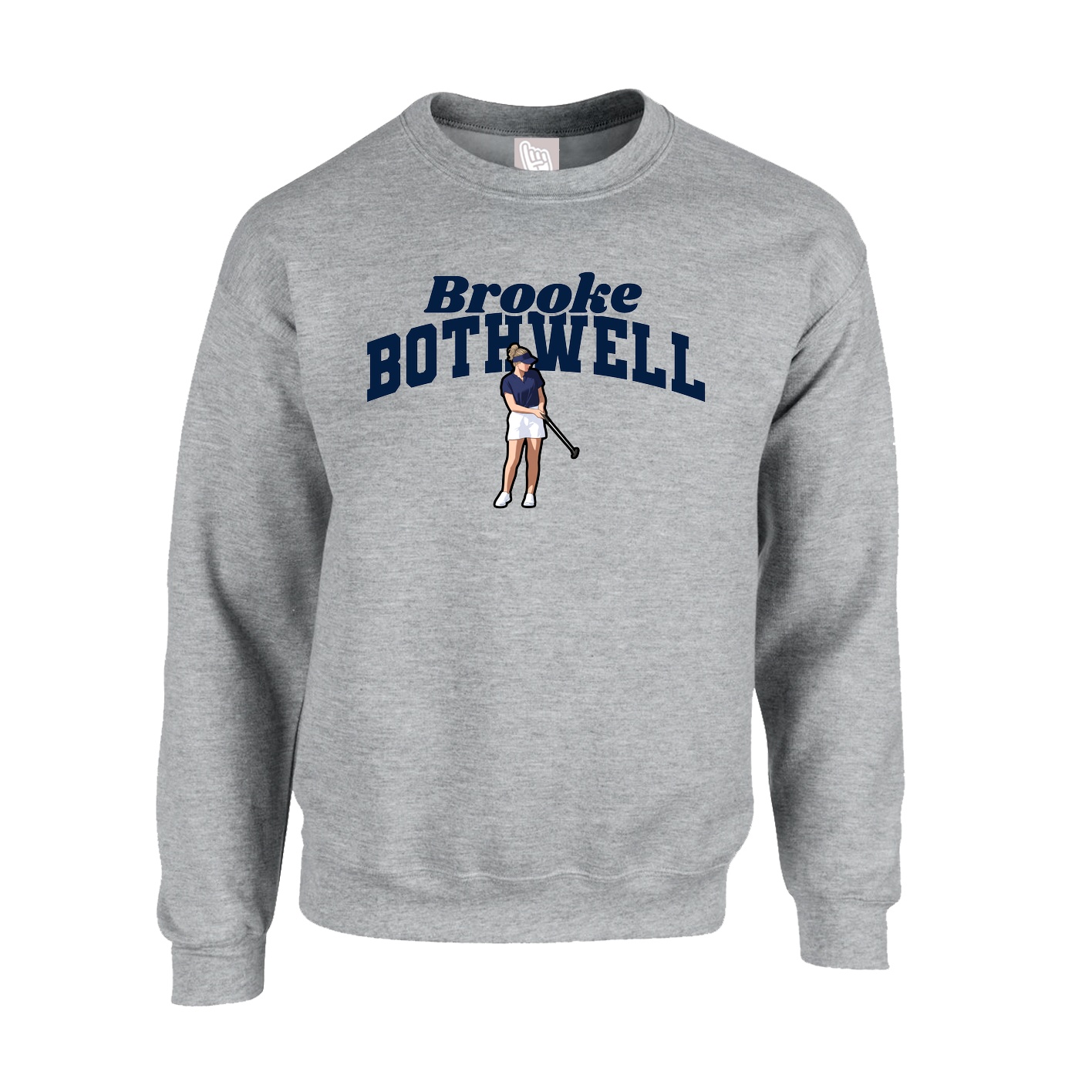 Fleece Crew — Signature Arch in Grey