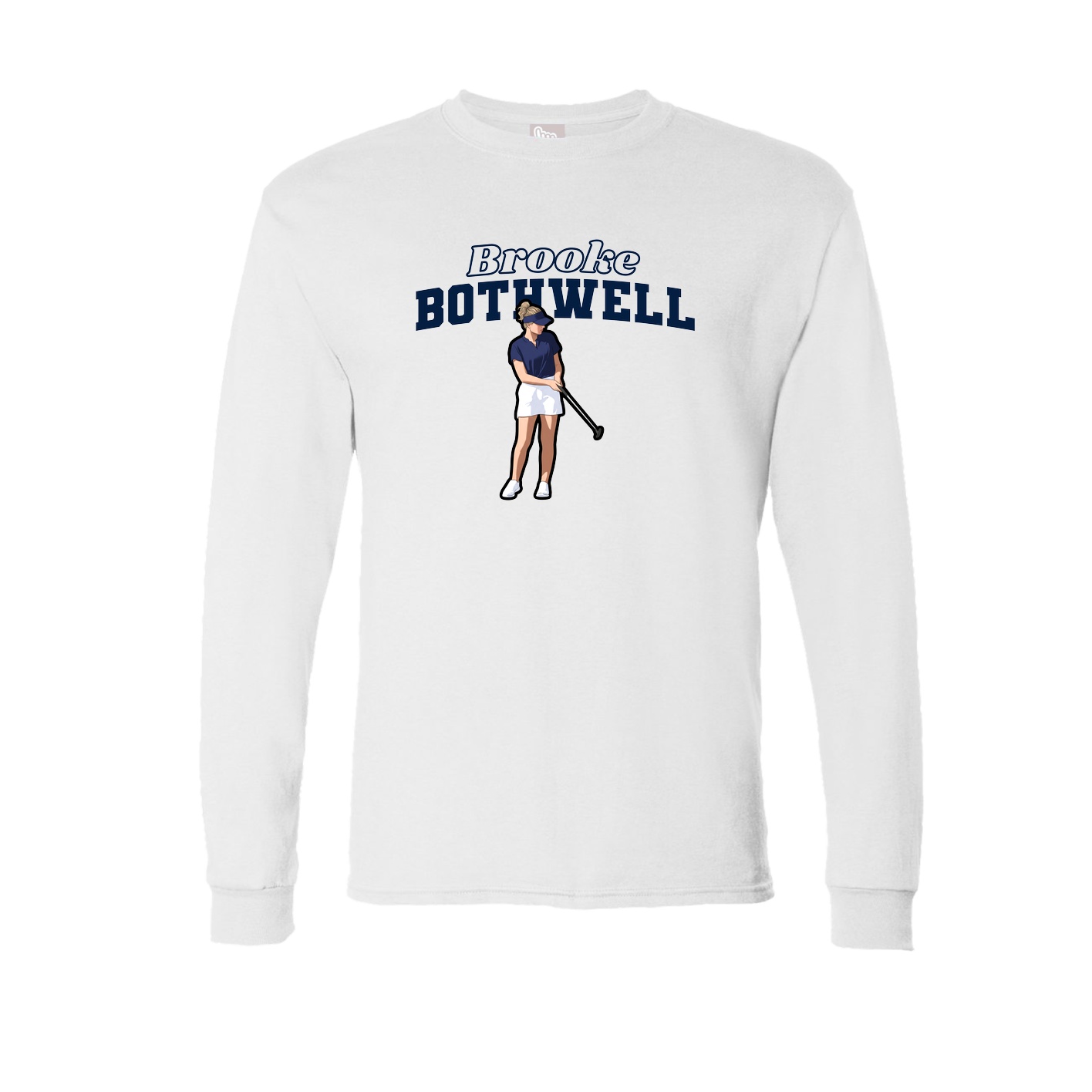 Long Sleeve Tee — Name Arch in White