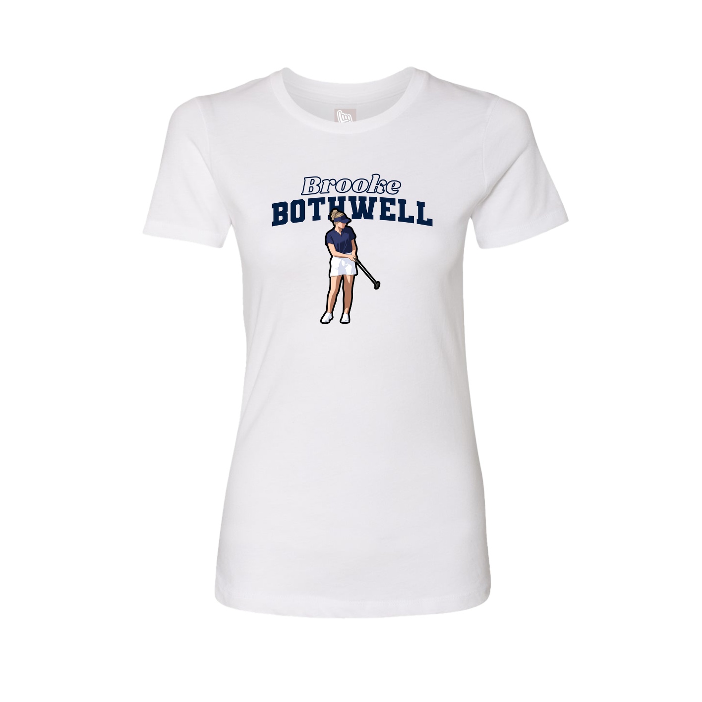 Womens Tee — Name Arch in White