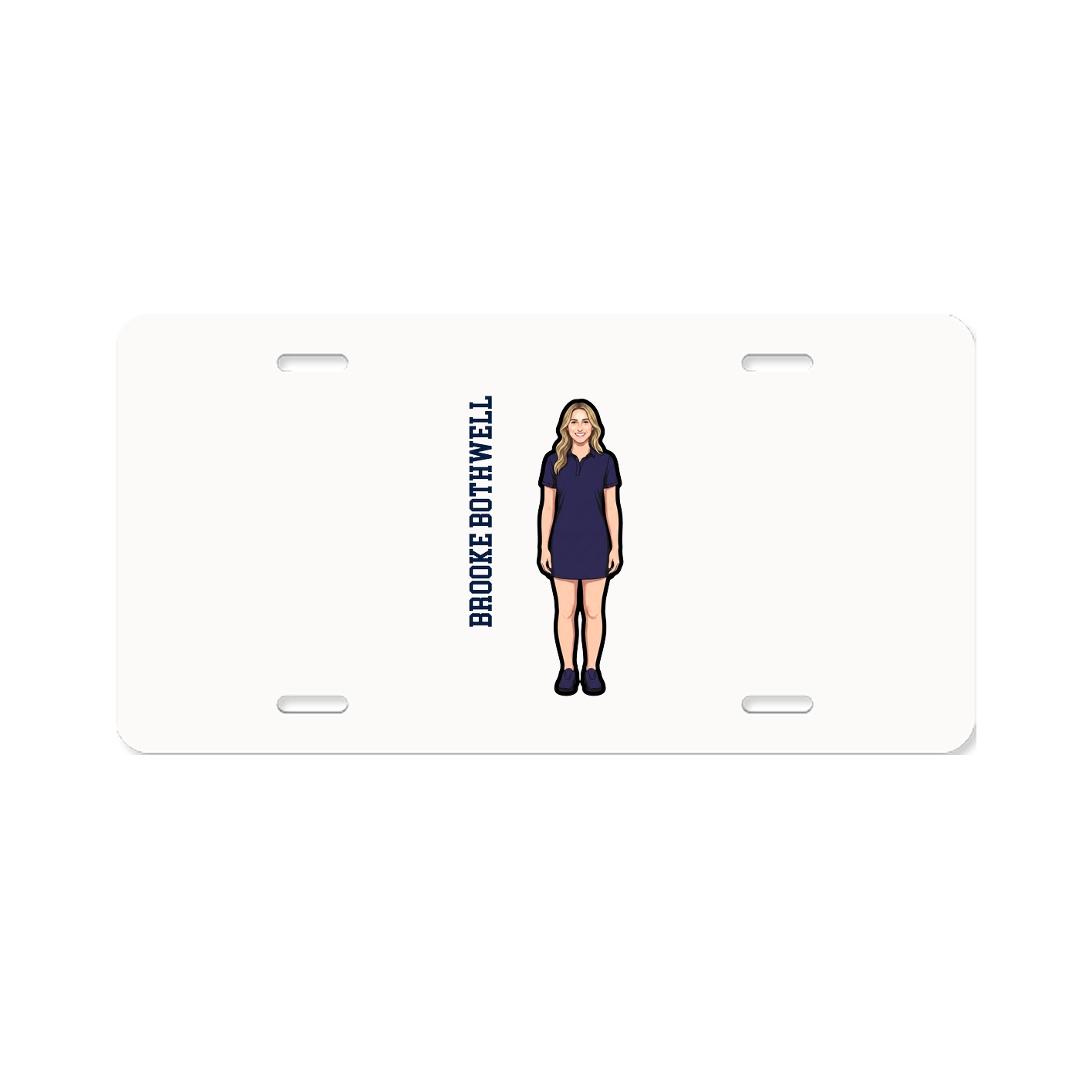 License Plate — Name Vertical in Classic