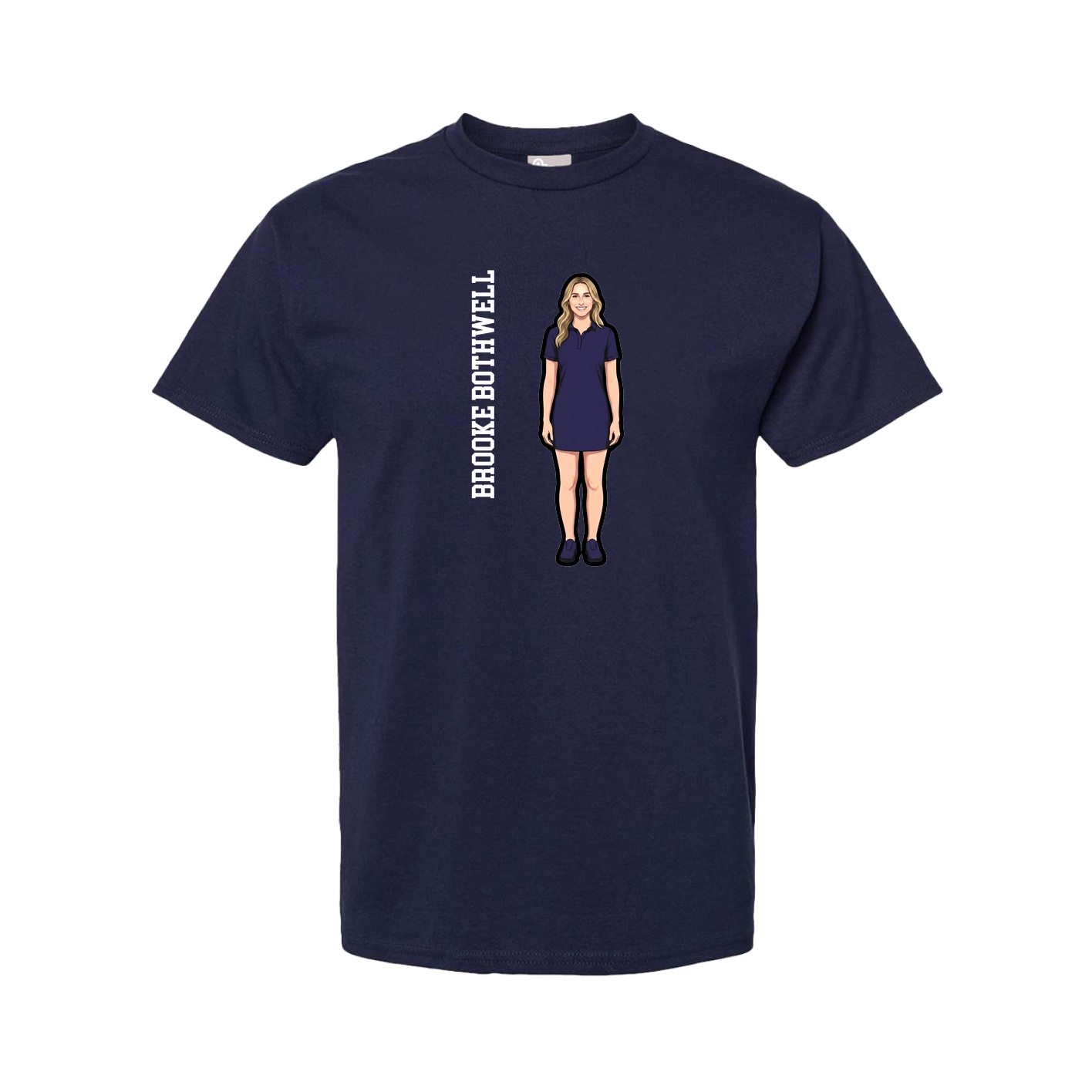 Tee — Name Vertical in Navy