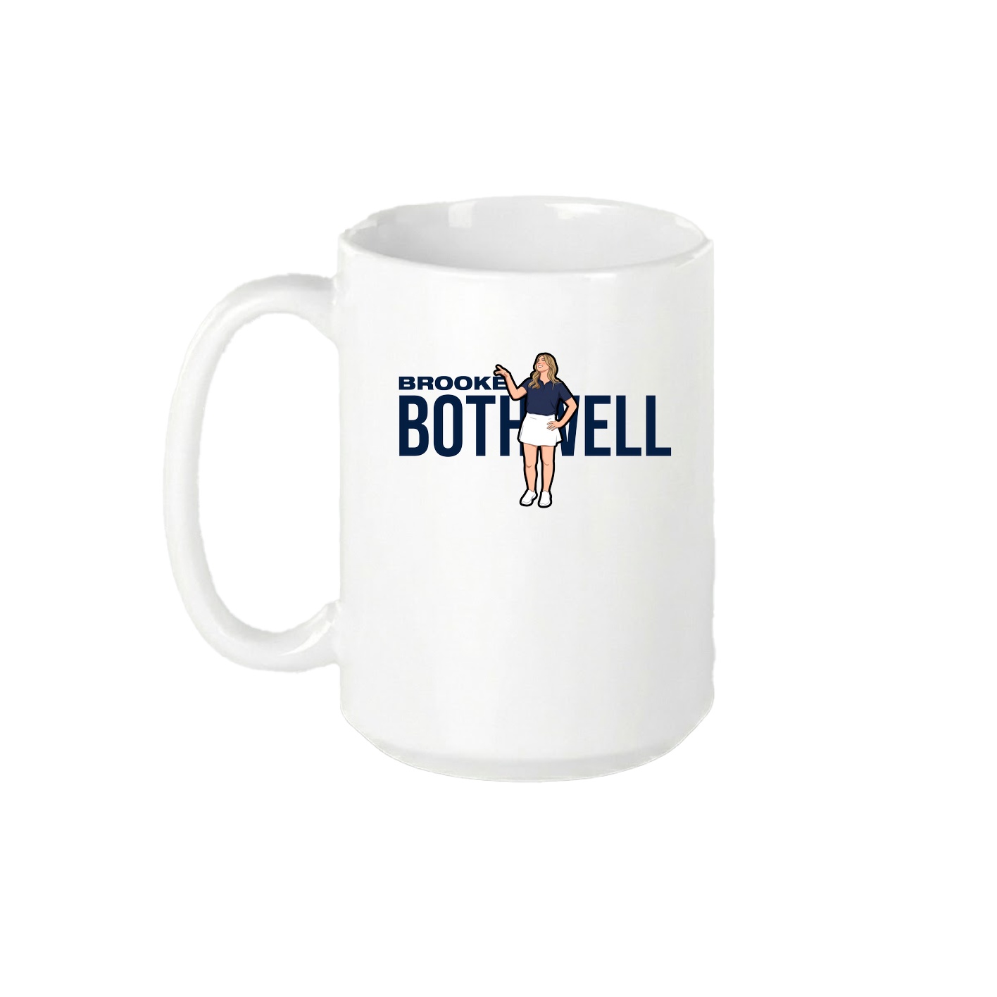 15oz Coffee Mug — Player Name in White