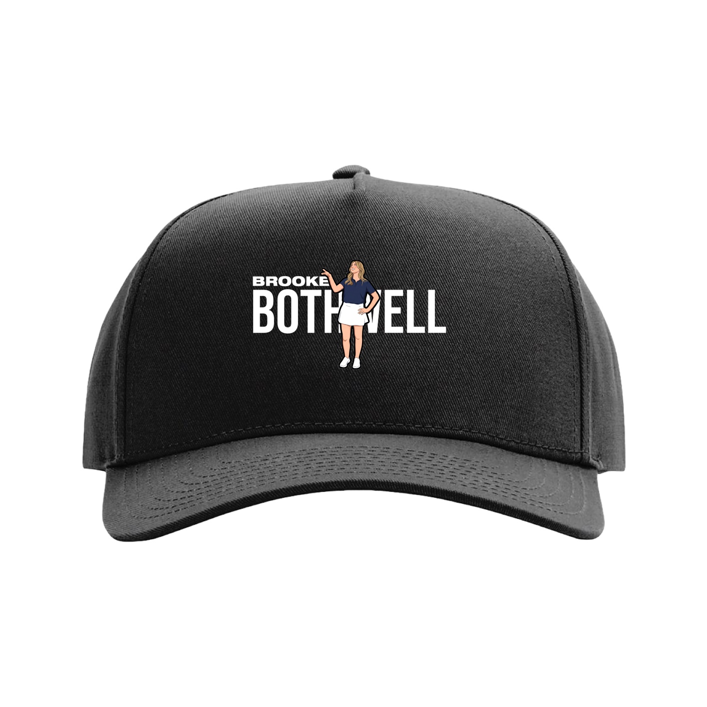 Full Fabric Five-Panel Champ Cap — Player Name in Black