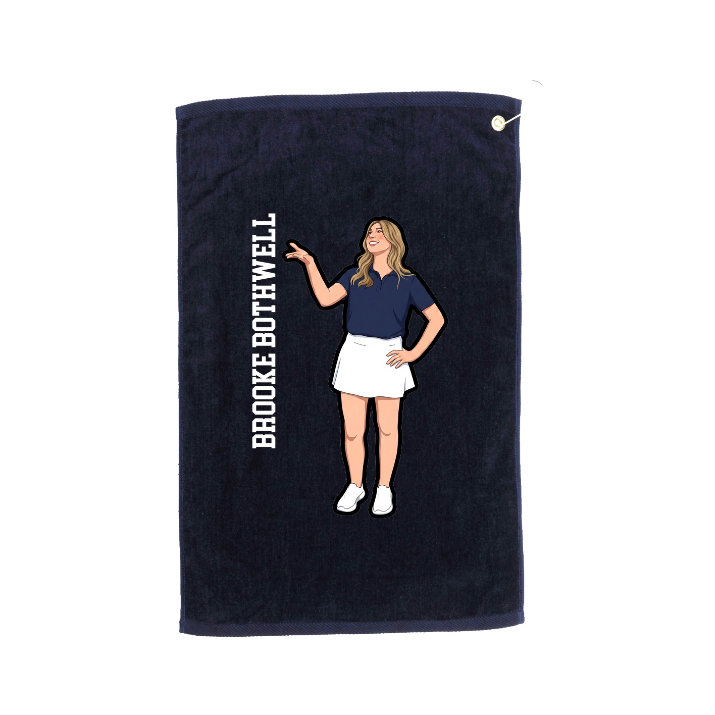 Golf Towel — Name Vertical in Navy