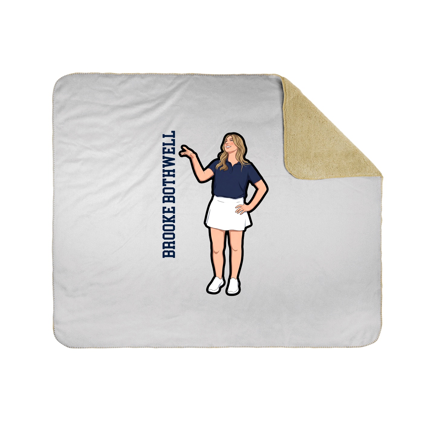 Throw Blanket — Name Vertical in White