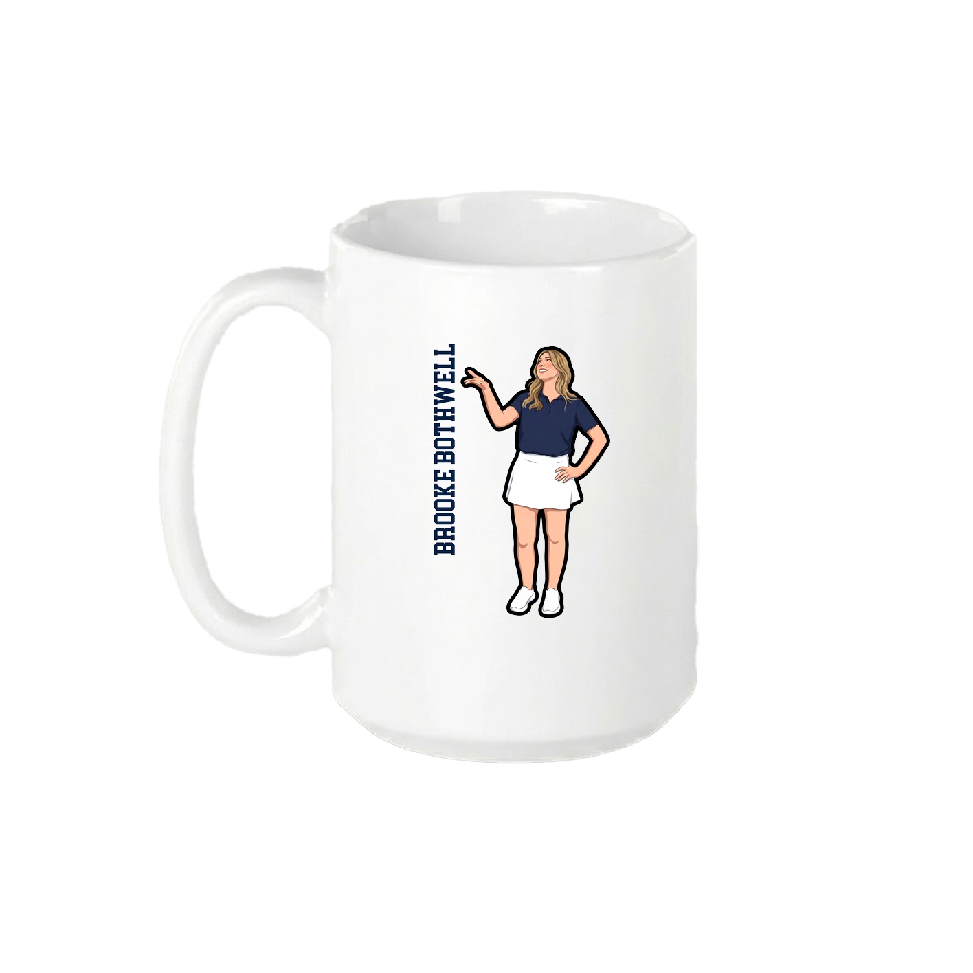 15oz Coffee Mug — Name Vertical in White