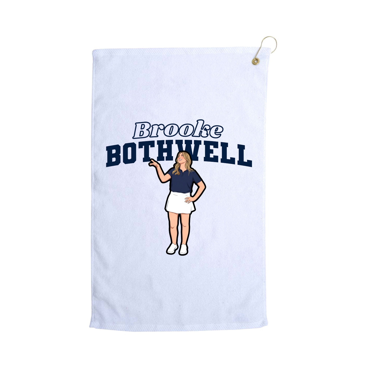 Golf Towel — Name Arch in White