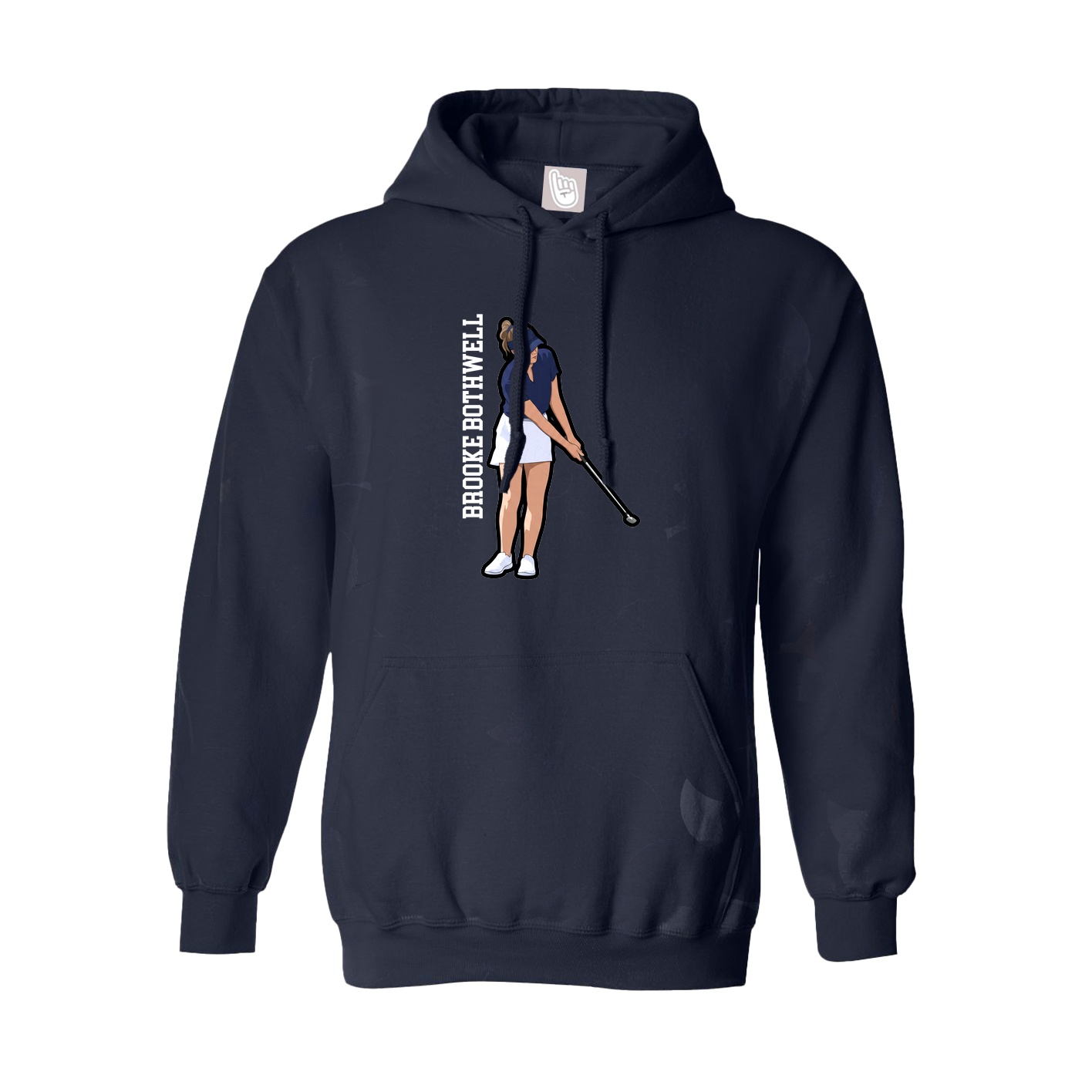 Youth Hoodie — Name Vertical in Navy