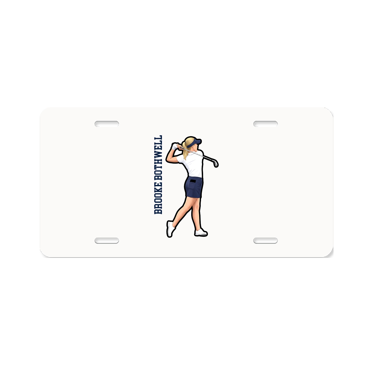 License Plate — Name Vertical in Classic