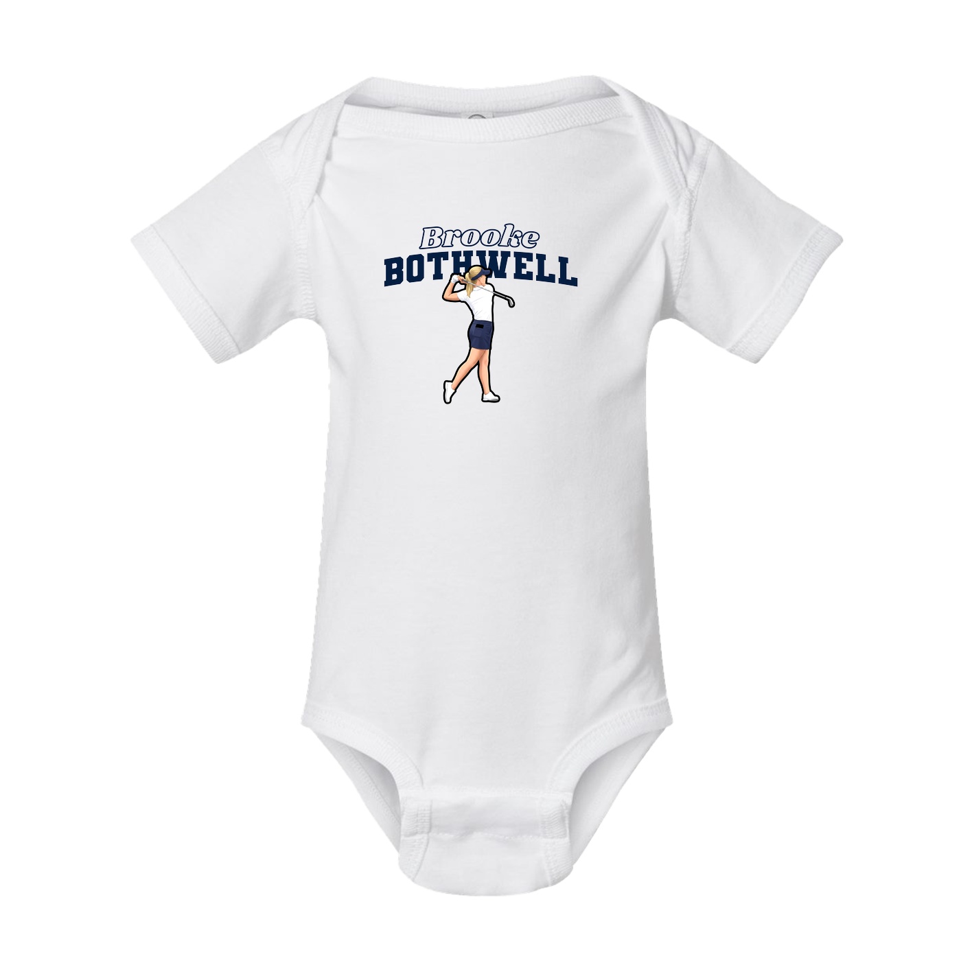 Baby Onesie — Name Arch in White