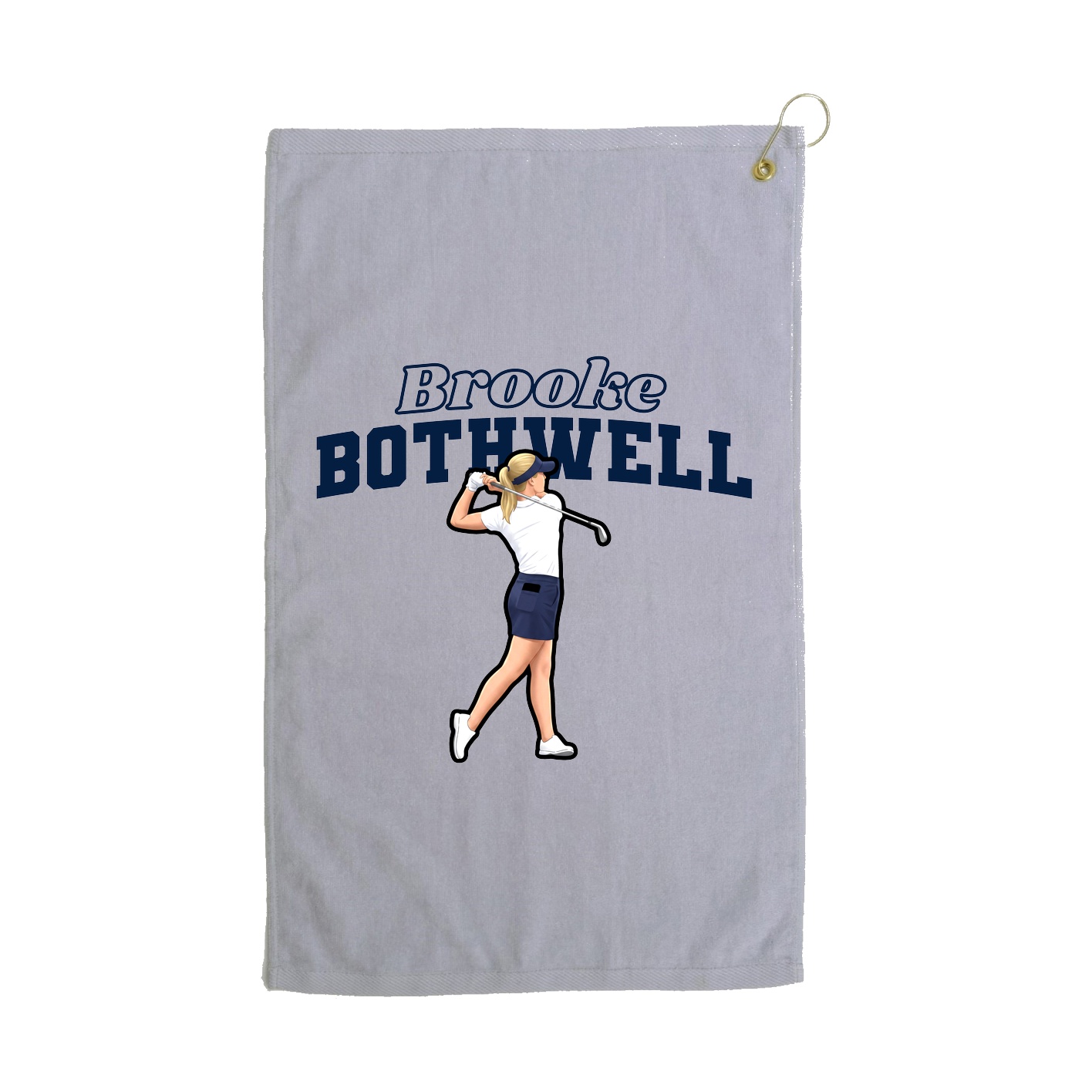 Golf Towel — Name Arch in Grey