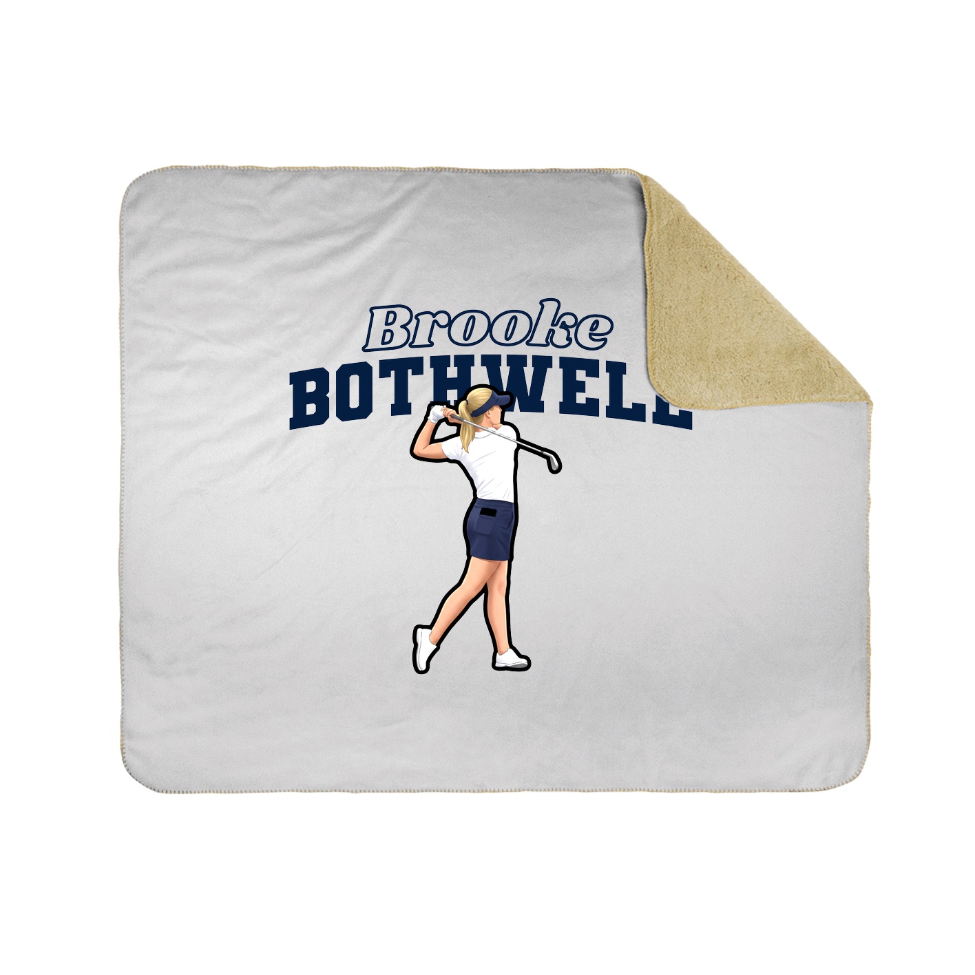 Throw Blanket — Name Arch in White