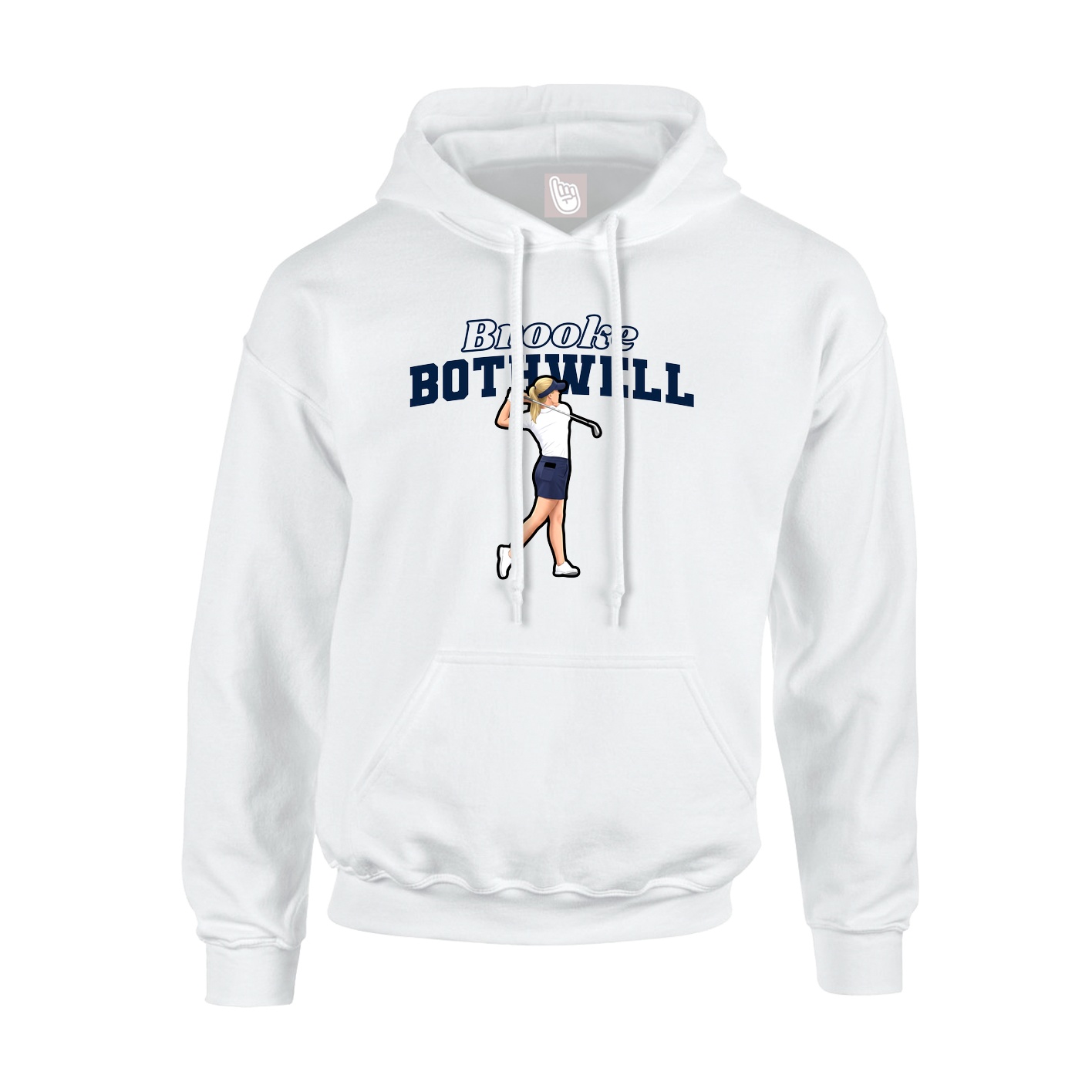 Youth Hoodie — Name Arch in White