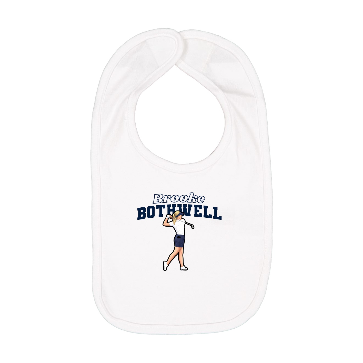 Infant Bib — Name Arch in White