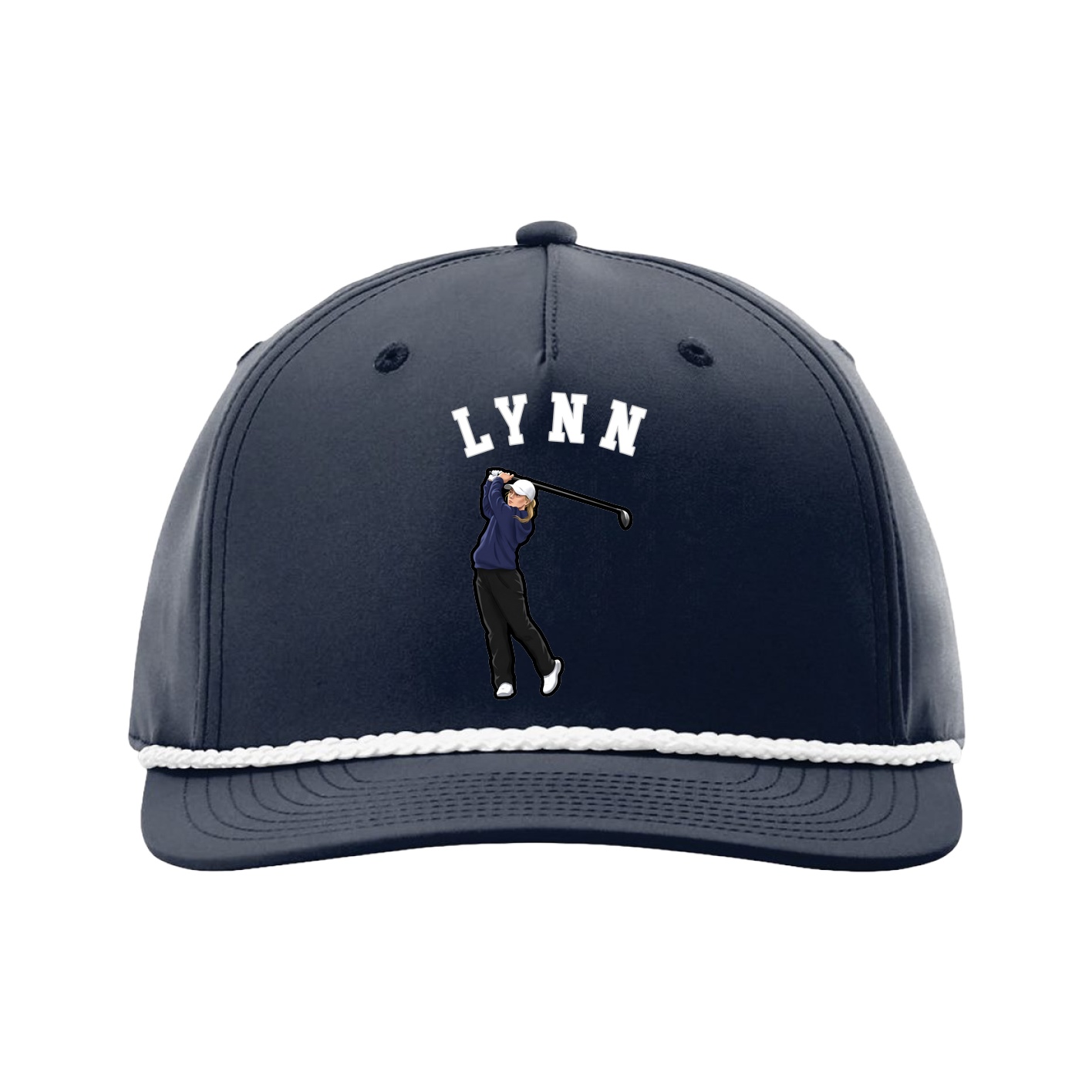 Five-Panel Classic Rope Cap — Shirsey Arch in Navy