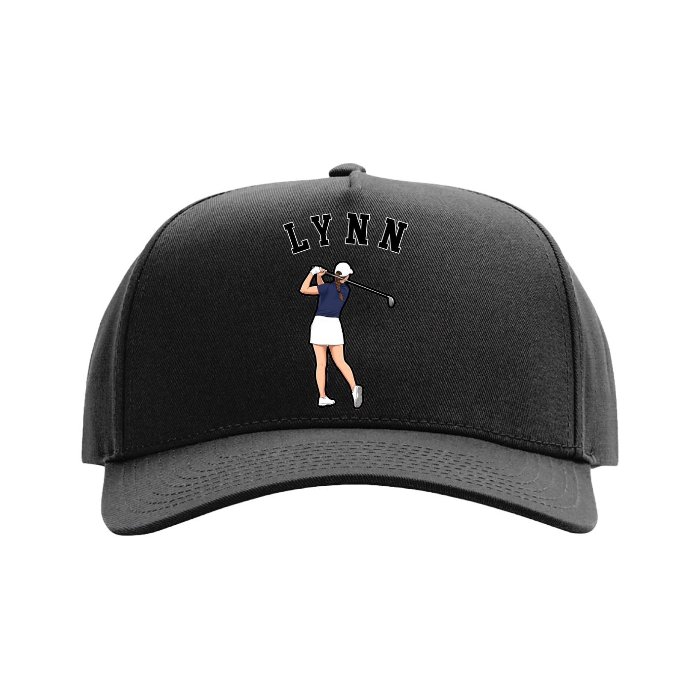 Full Fabric Five-Panel Champ Cap — Shirsey Arch in Black