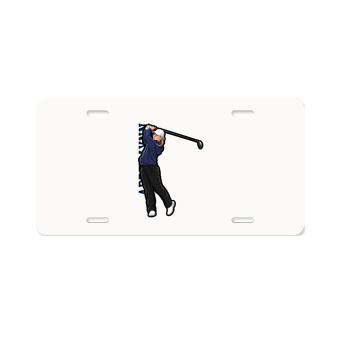 License Plate — Name Vertical in Classic