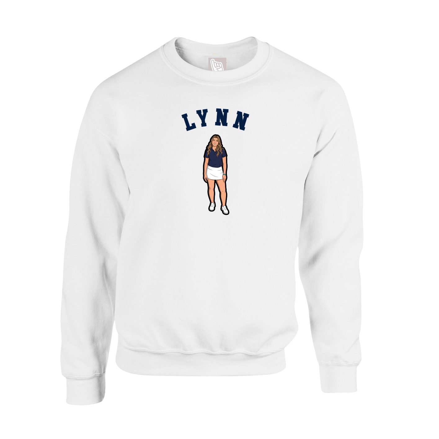 Fleece Crew — Shirsey Arch in White