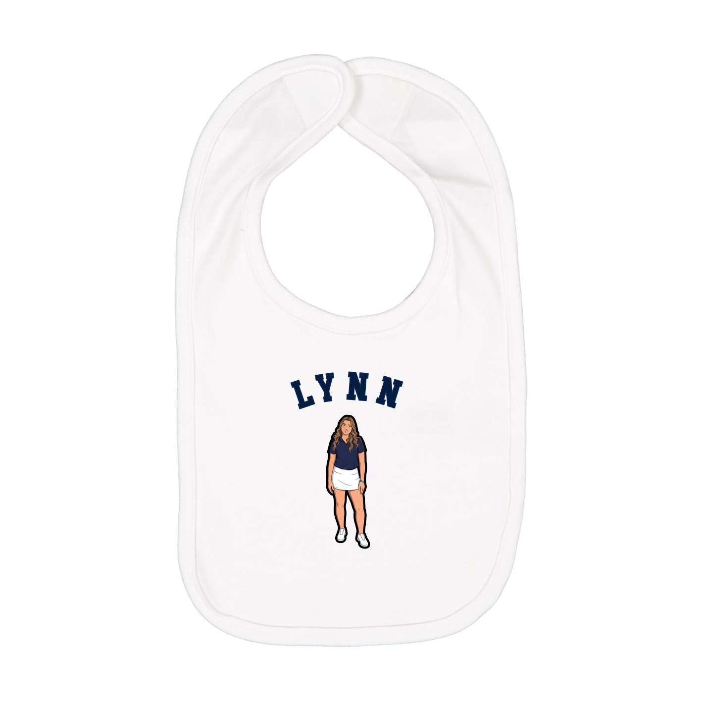 Infant Bib — Shirsey Arch in White