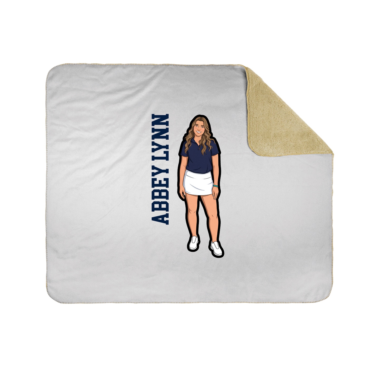 Throw Blanket — Name Vertical in White
