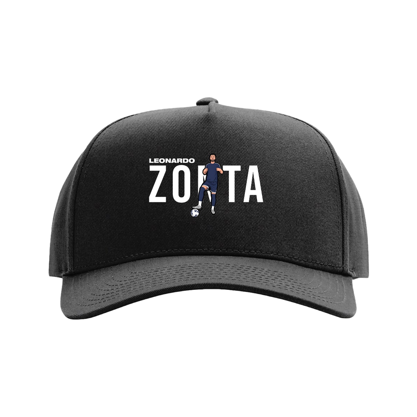 Full Fabric Five-Panel Champ Cap — Player Name in Black