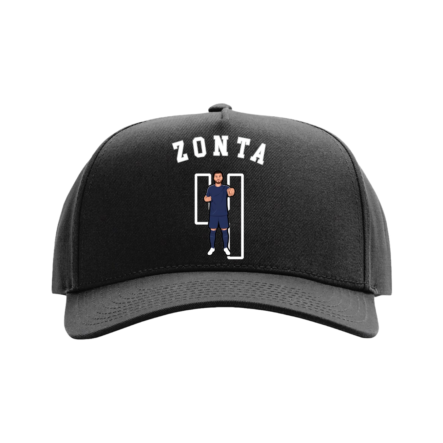 Full Fabric Five-Panel Champ Cap — Shirsey Arch in Black
