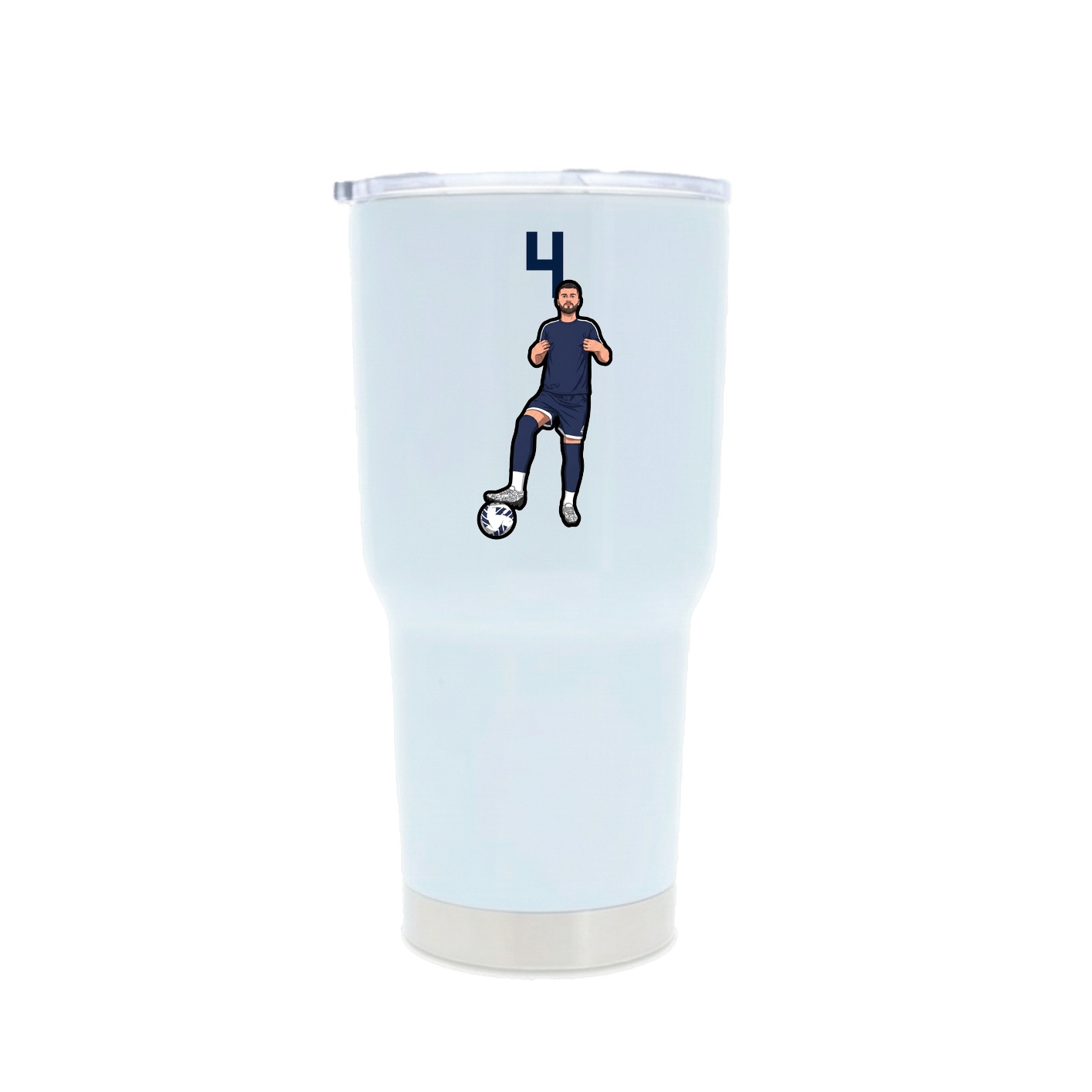 30oz Stainless Steel Tumbler — Number Top in White