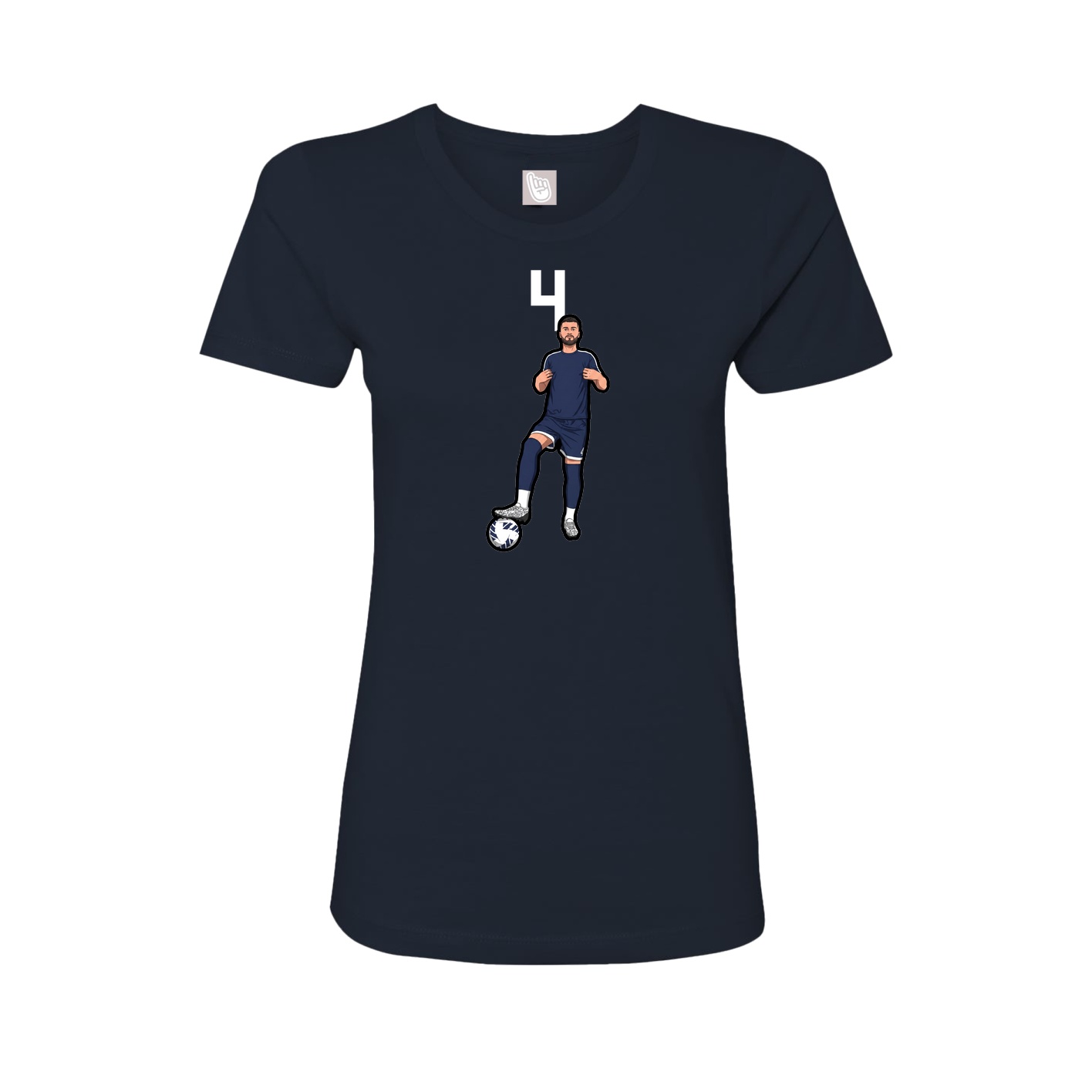 Fitted Women's Tee — Number Top in Navy