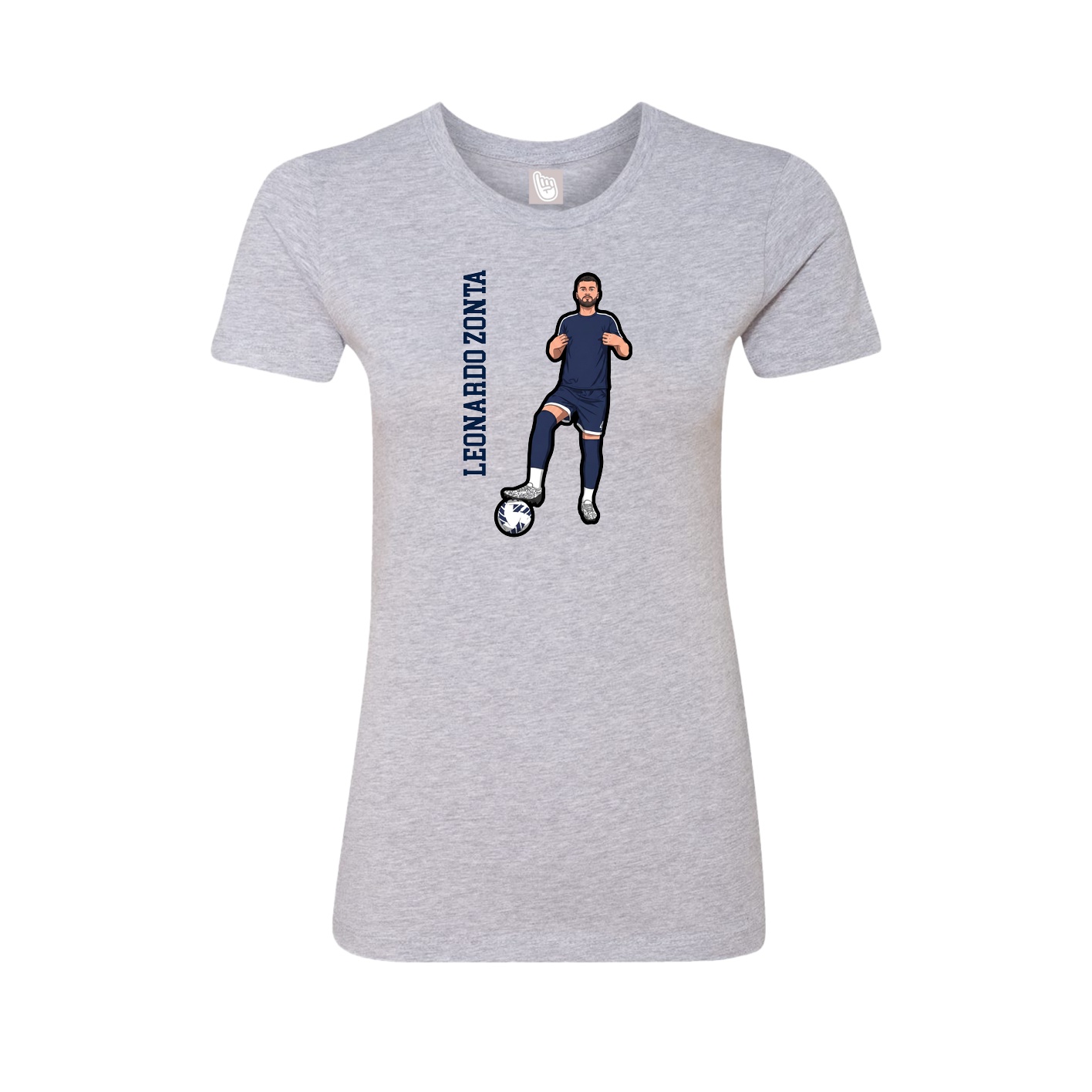 Fitted Women's Tee — Name Vertical in Grey