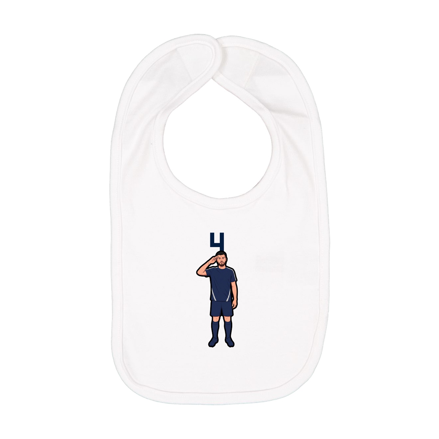 Infant Bib — Number Top in White