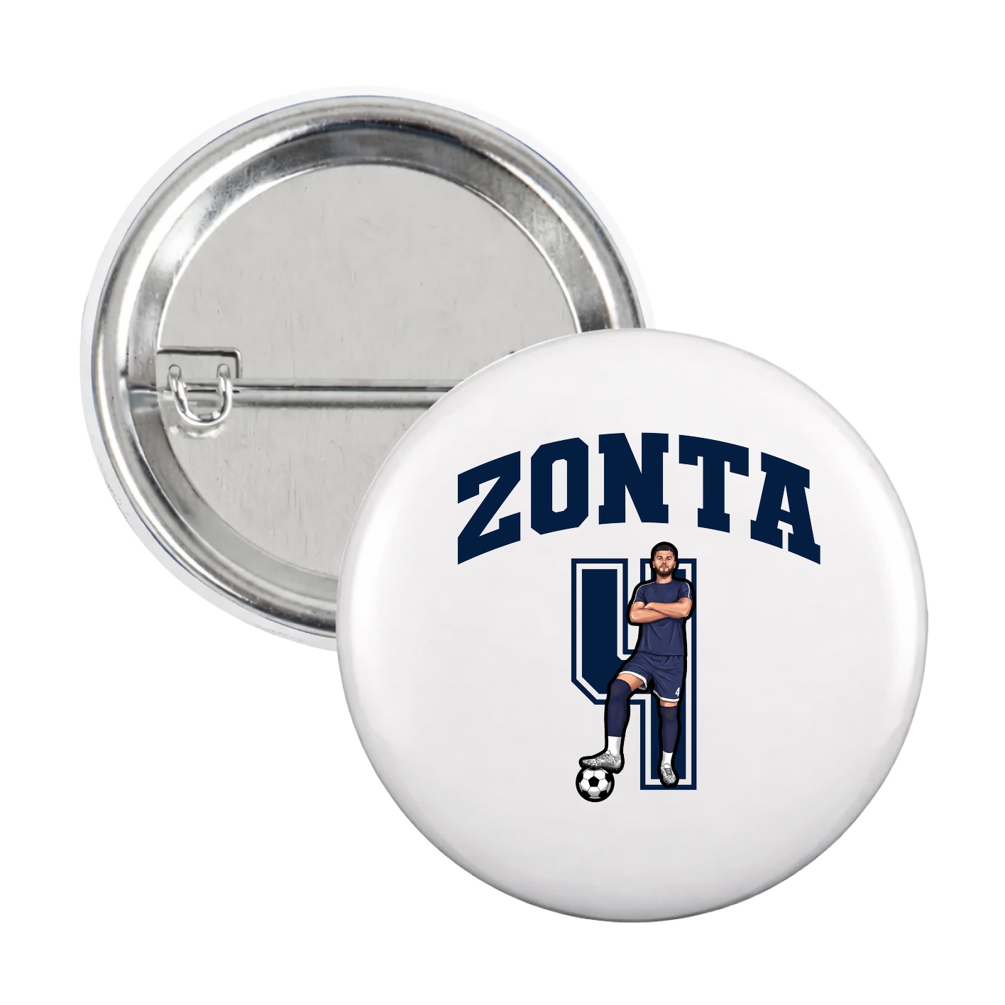 Game Day Button — Number in White