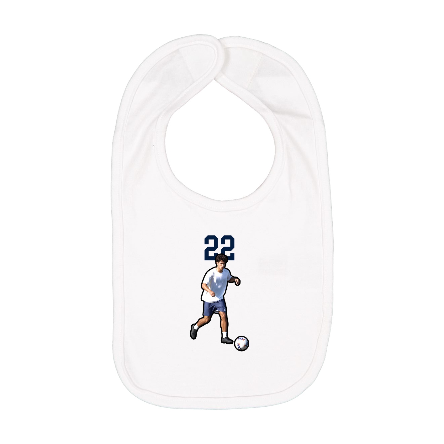 Infant Bib — Number Top in White