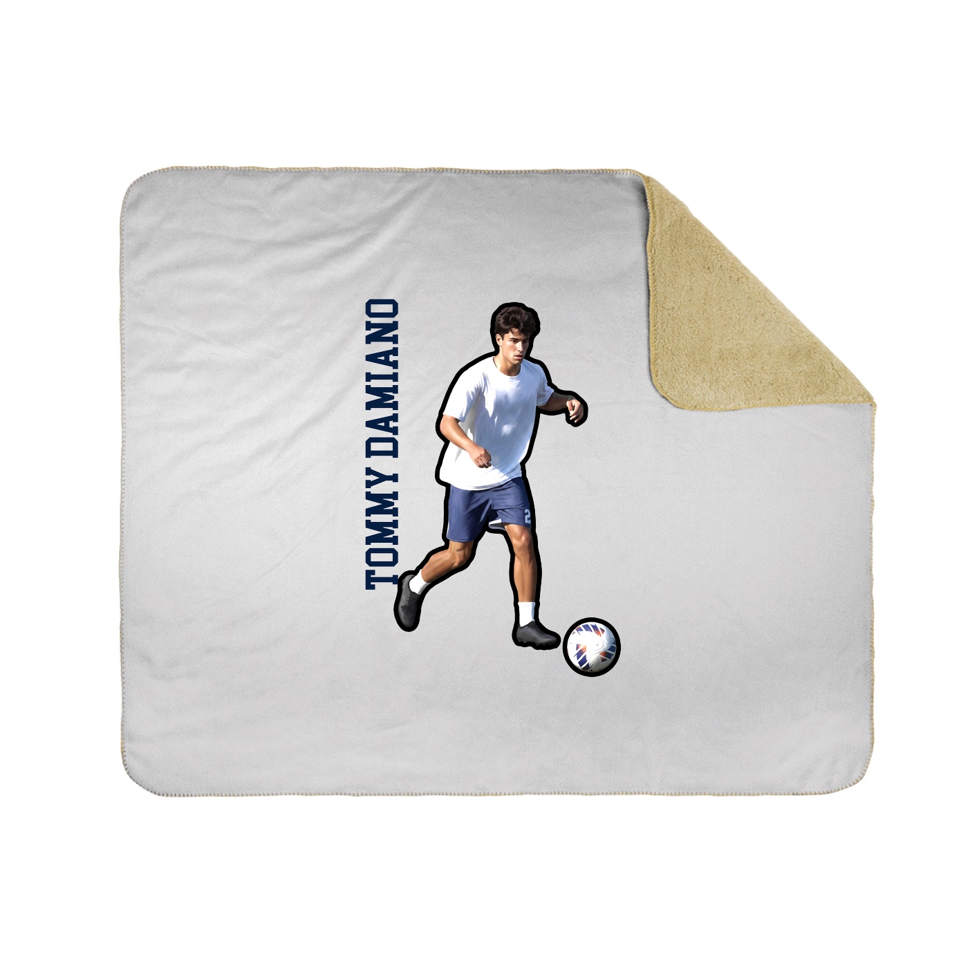 Throw Blanket — Name Vertical in White