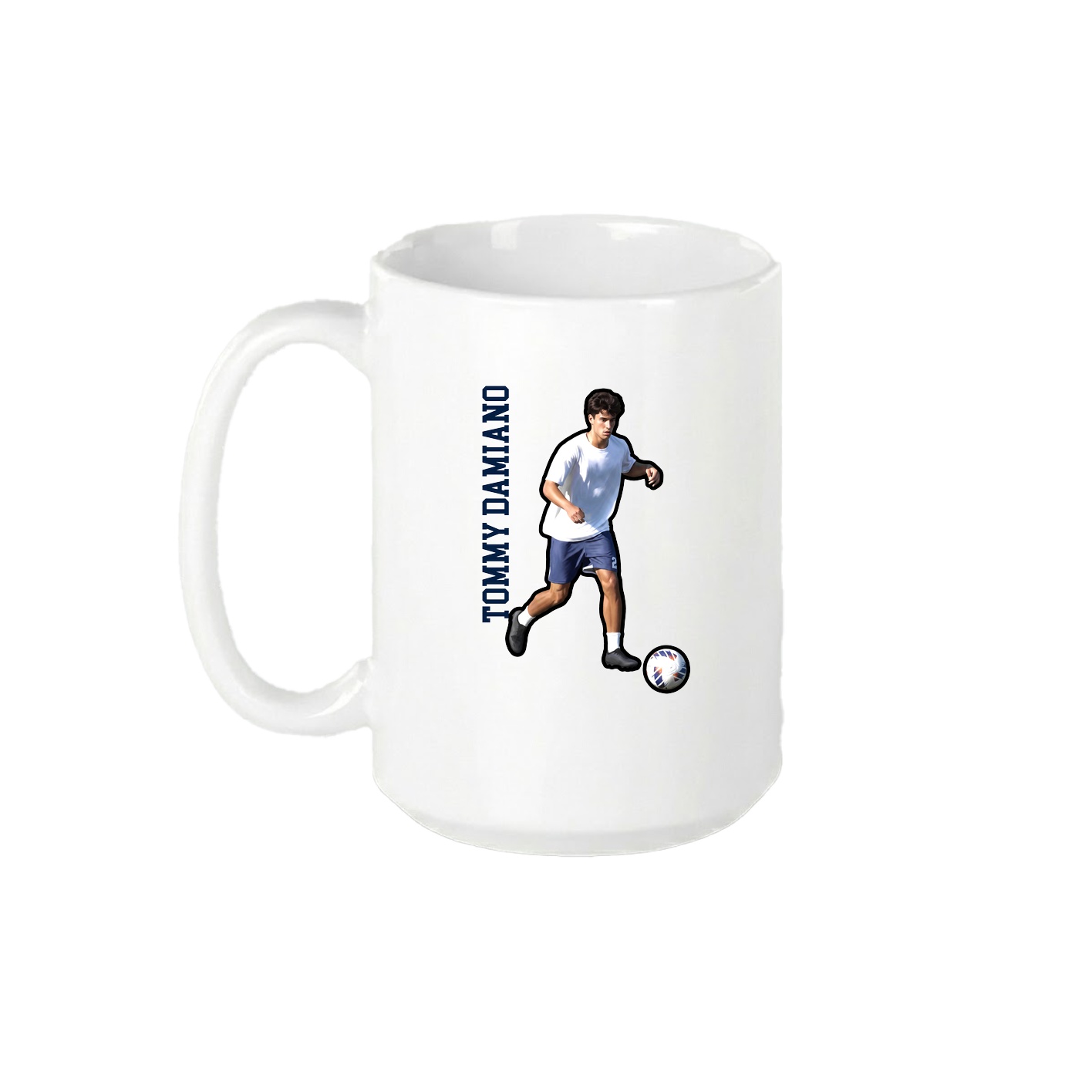 15oz Coffee Mug — Name Vertical in White