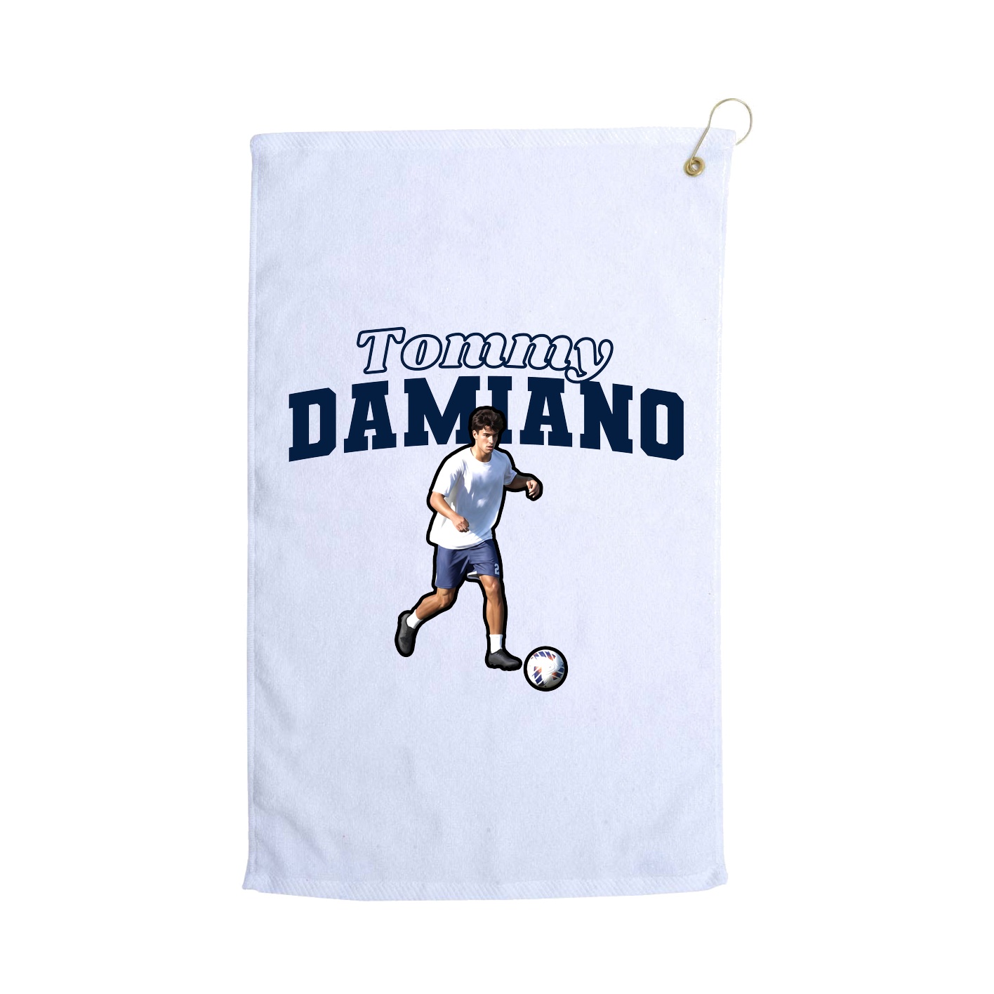 Golf Towel — Name Arch in White