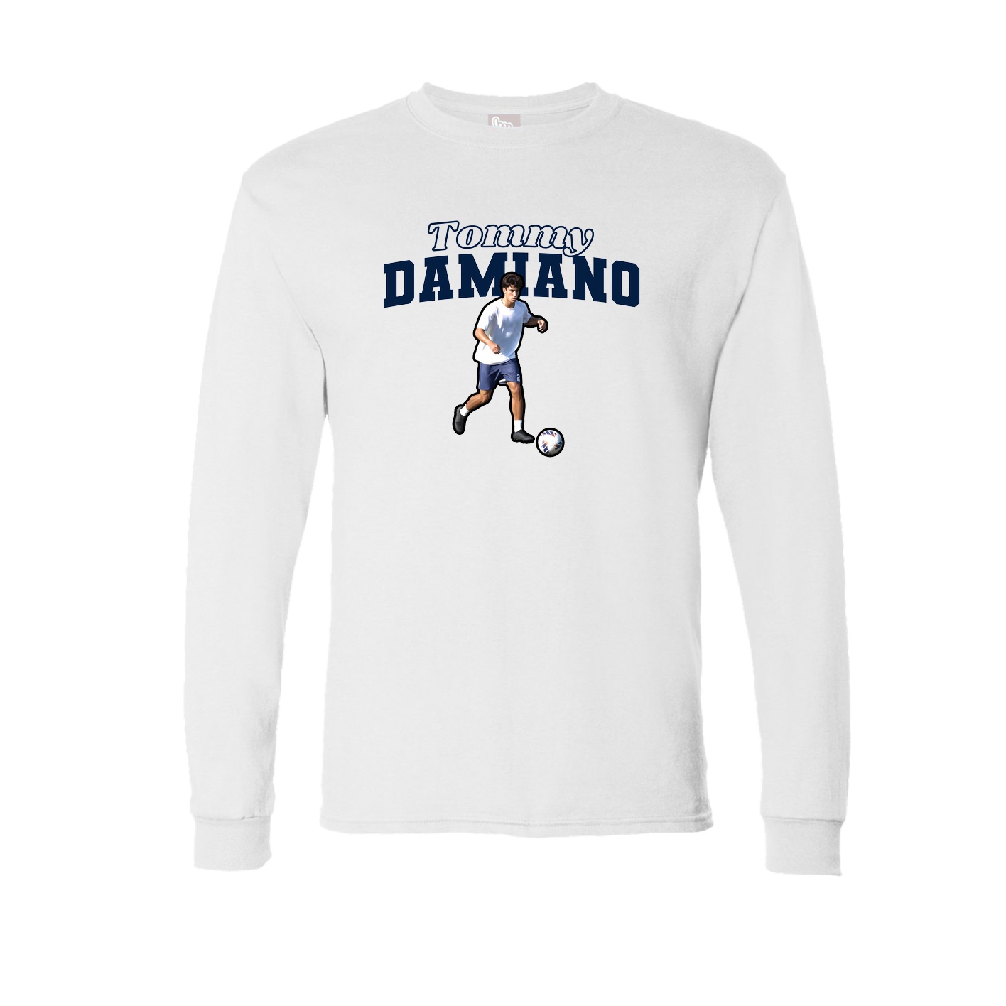 Long Sleeve Tee — Name Arch in White