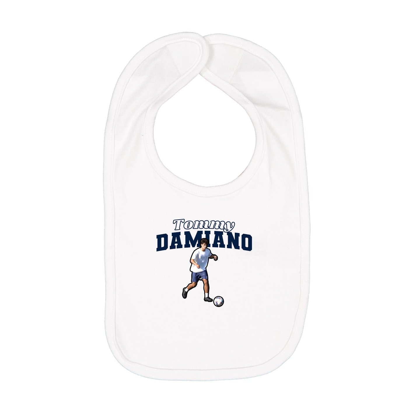 Infant Bib — Name Arch in White