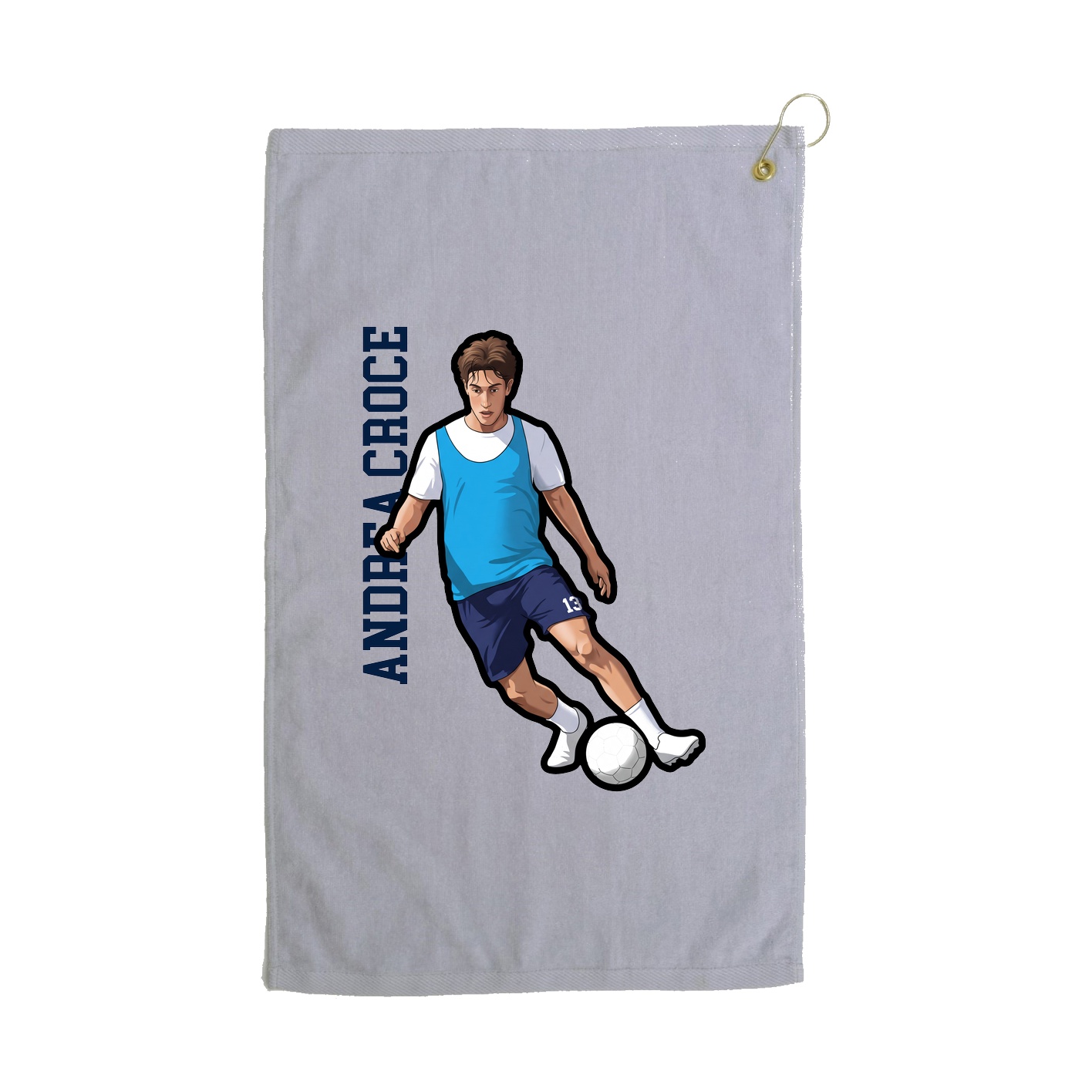Golf Towel — Name Vertical in Grey