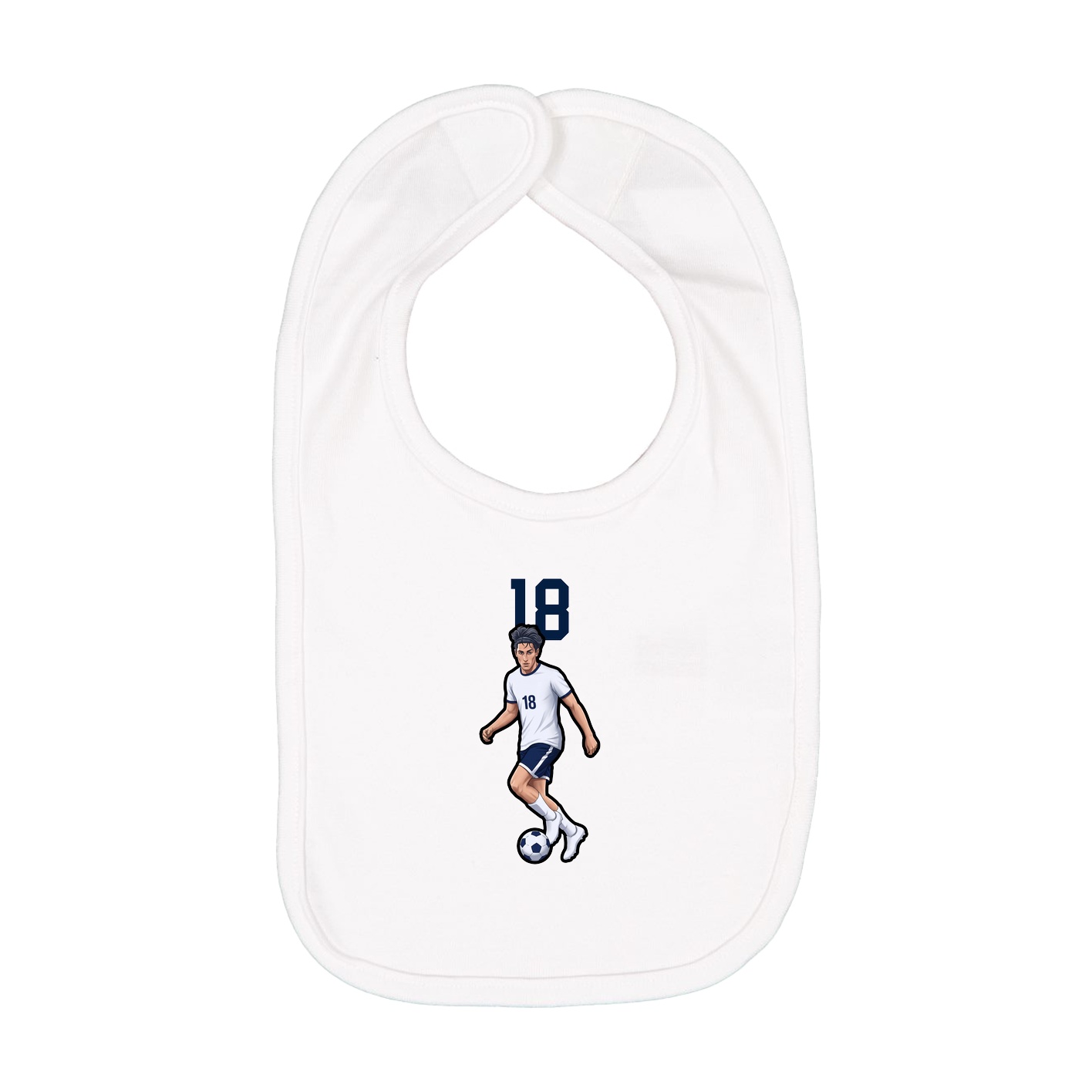 Infant Bib — Number Top in White